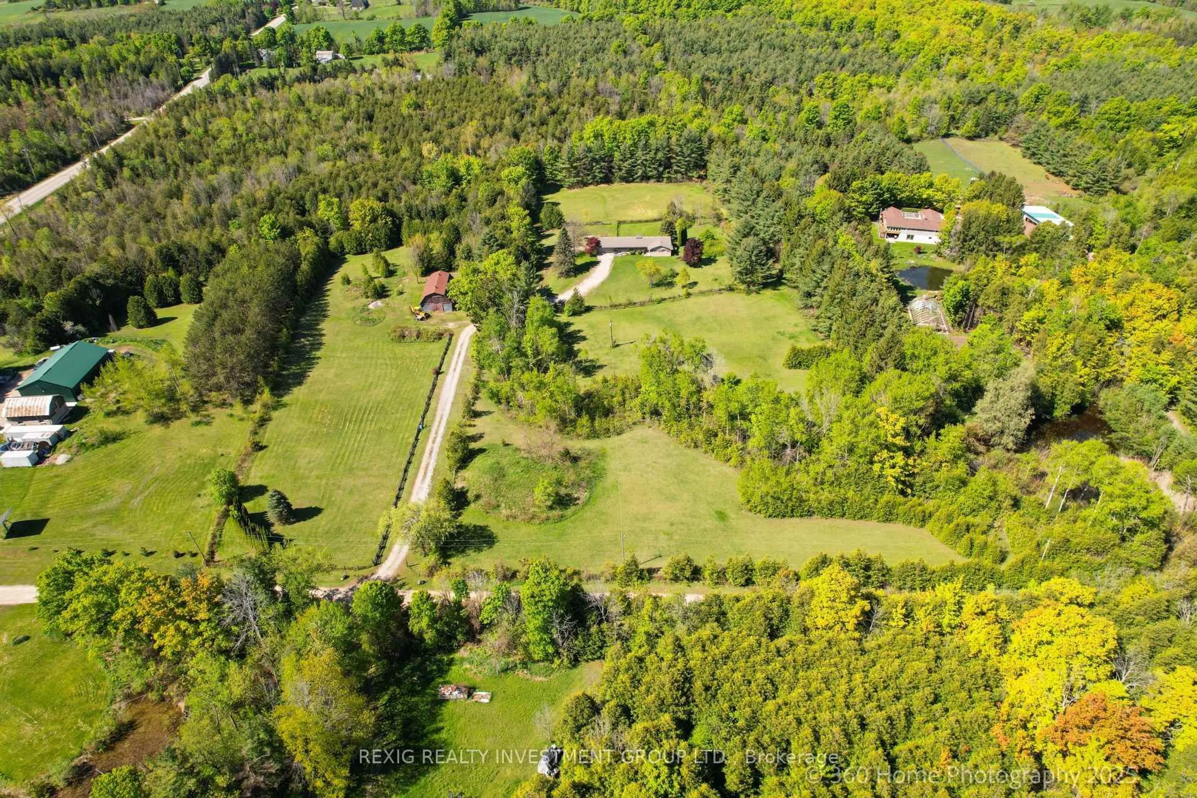A pic from outside/outdoor area/front of a property/back of a property/a pic from drone, forest/trees view for 5114 Allan Path, Erin Ontario N0B 1T0