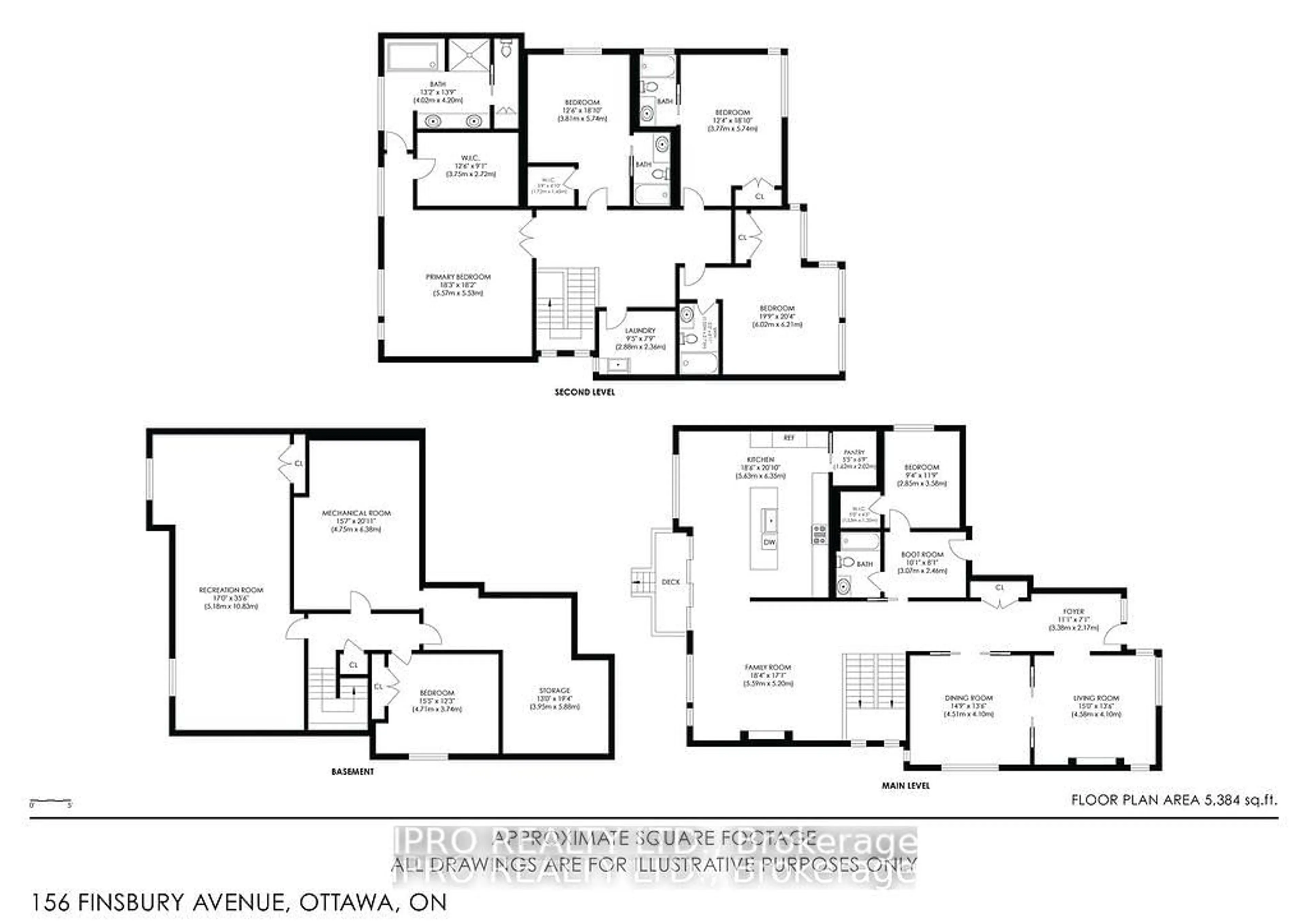 Floor plan for 156 Finsbury Ave, Ottawa Ontario K2S 1B6