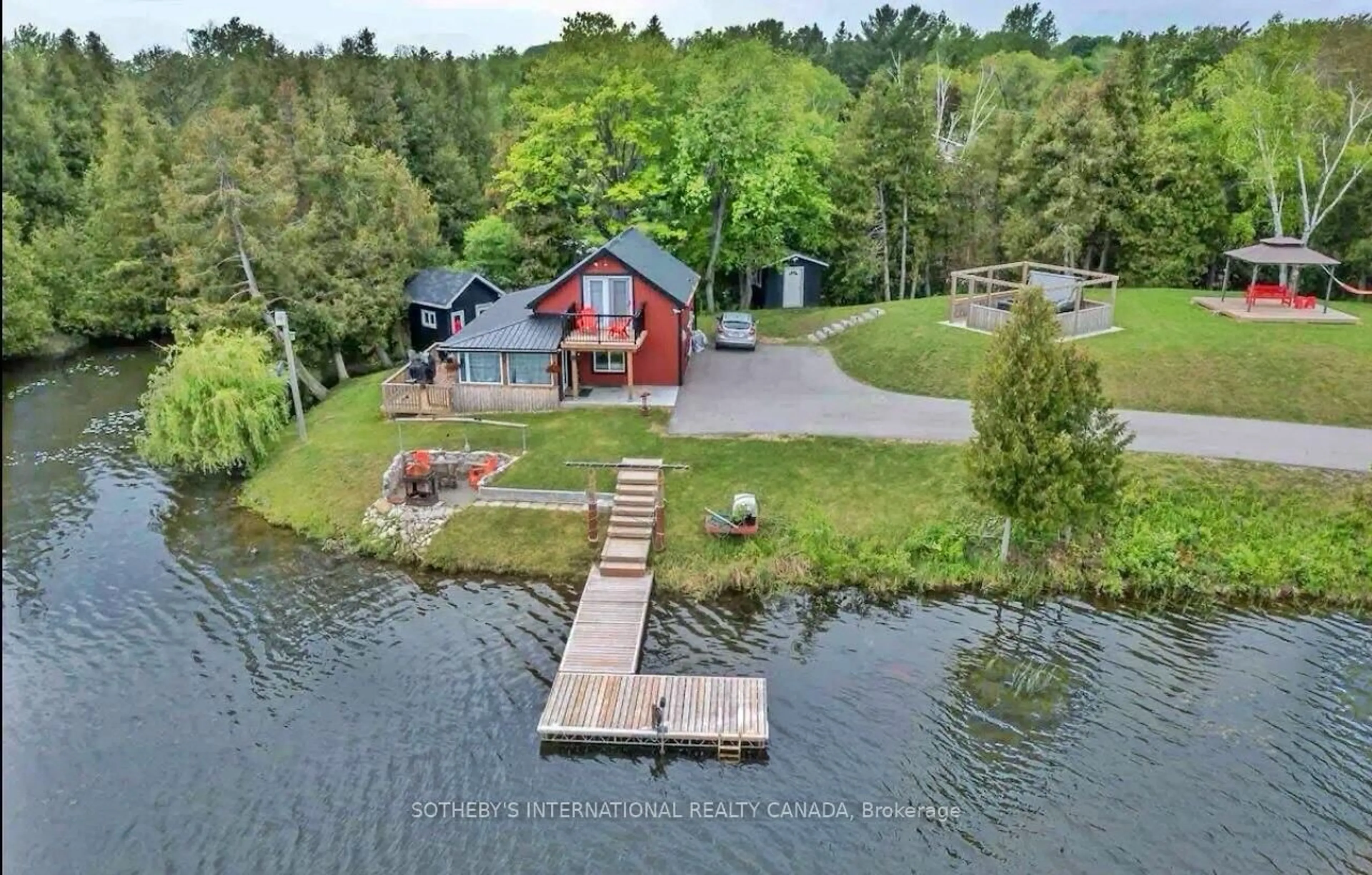 A pic from outside/outdoor area/front of a property/back of a property/a pic from drone, water/lake/river/ocean view for 782 Frank Hill Rd, Kawartha Lakes Ontario K9J 6X3