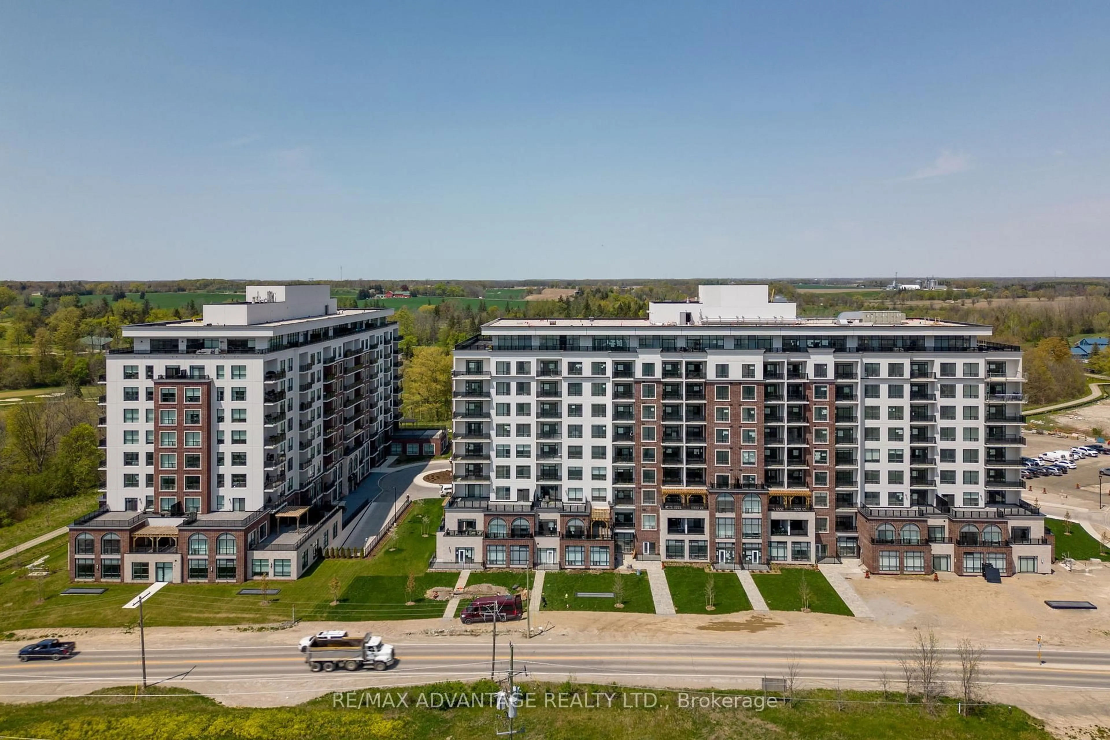 A pic from outside/outdoor area/front of a property/back of a property/a pic from drone, city buildings view from balcony for 480 Callaway Rd #102, London North Ontario N6G 0Z3