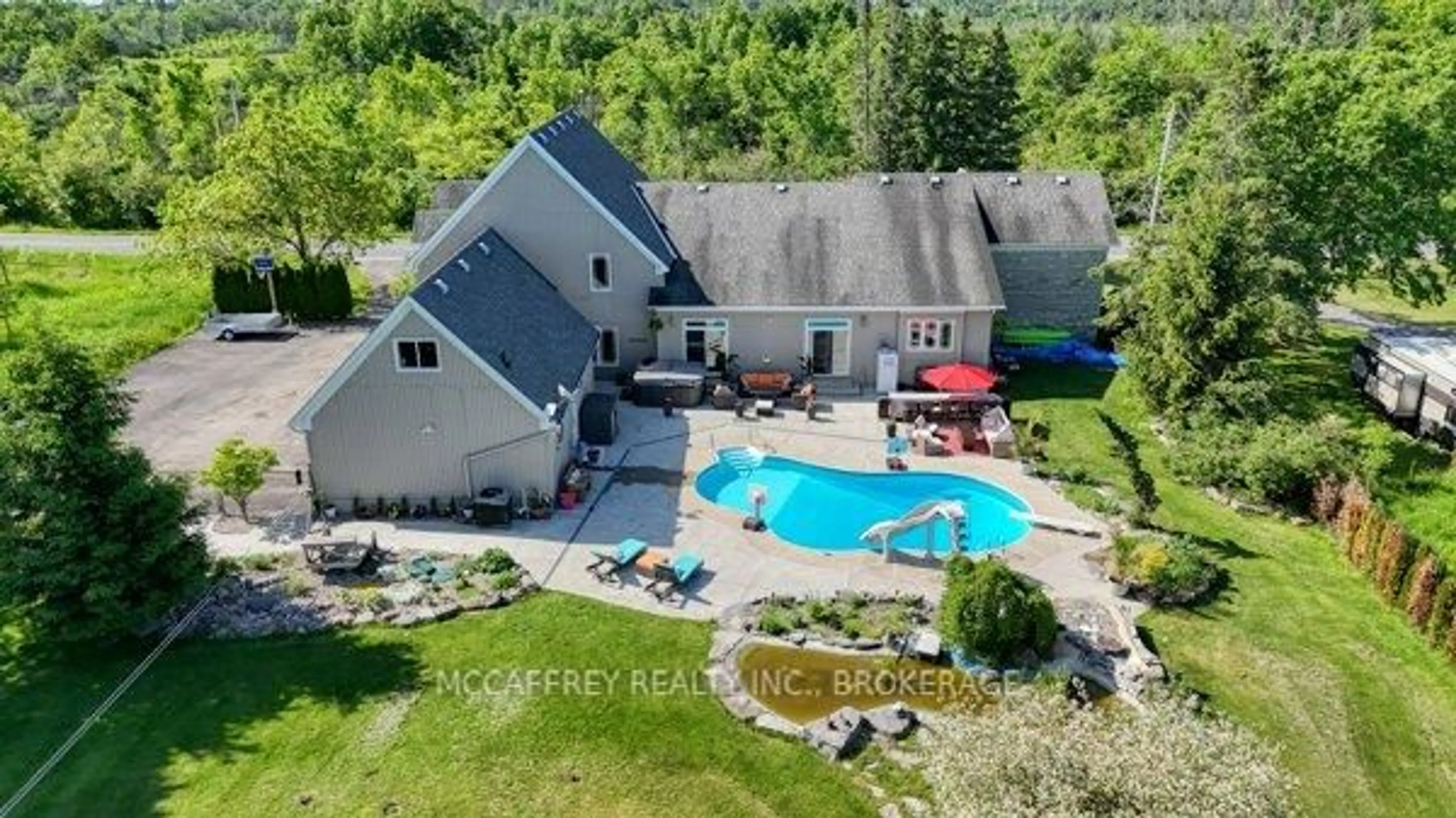 A pic from outside/outdoor area/front of a property/back of a property/a pic from drone, water/lake/river/ocean view for 3994 HOWES Rd, Bissett Creek Ontario K0H 2H0