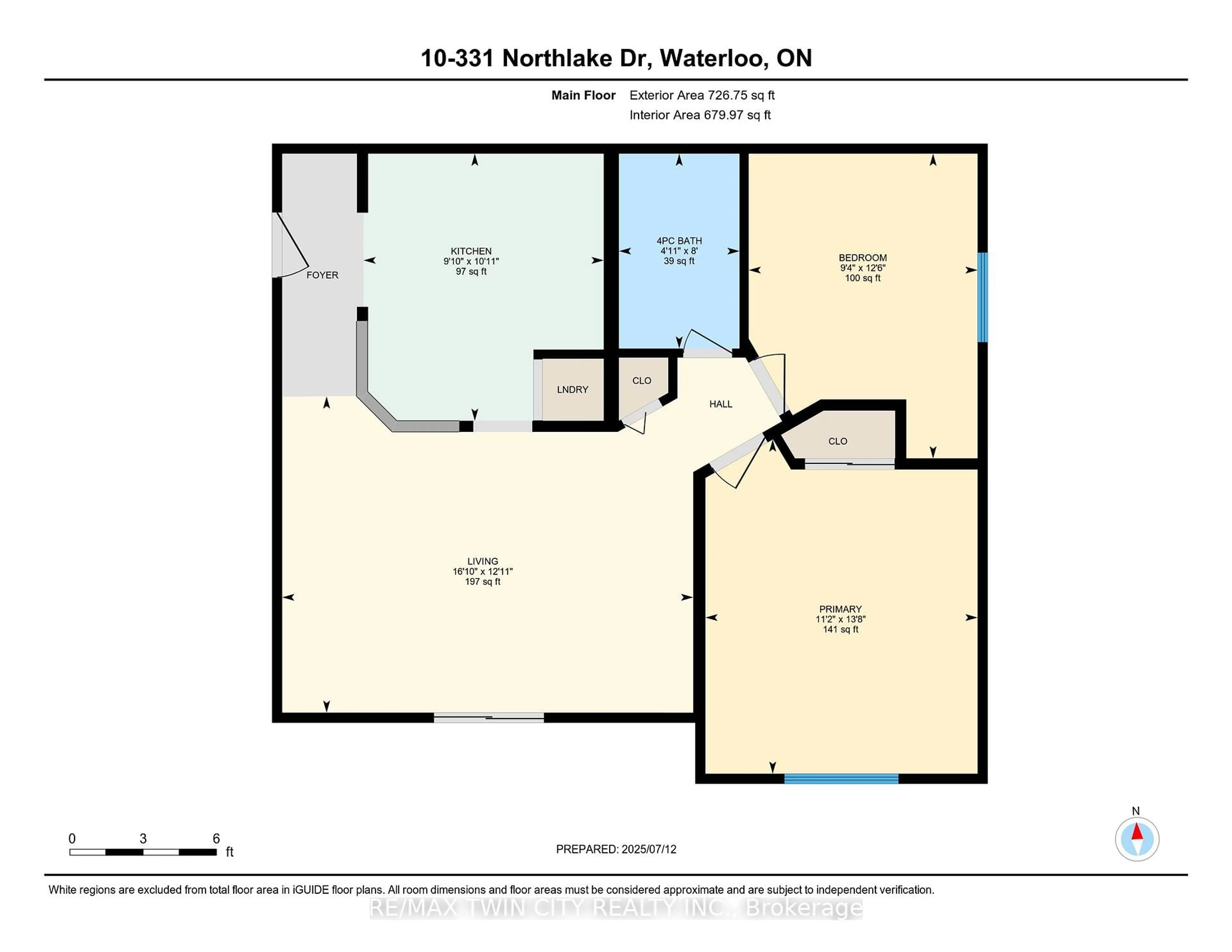 Floor plan for 331 Northlake Dr #10, Waterloo Ontario N2V 1Z1