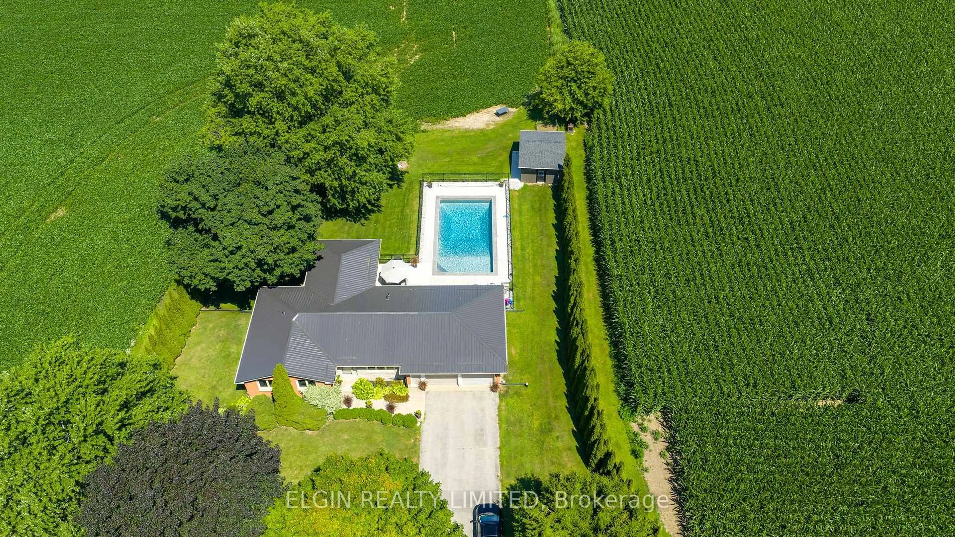 A pic from outside/outdoor area/front of a property/back of a property/a pic from drone, water/lake/river/ocean view for 46620 Yorke Line, Malahide Ontario N0L 1B0