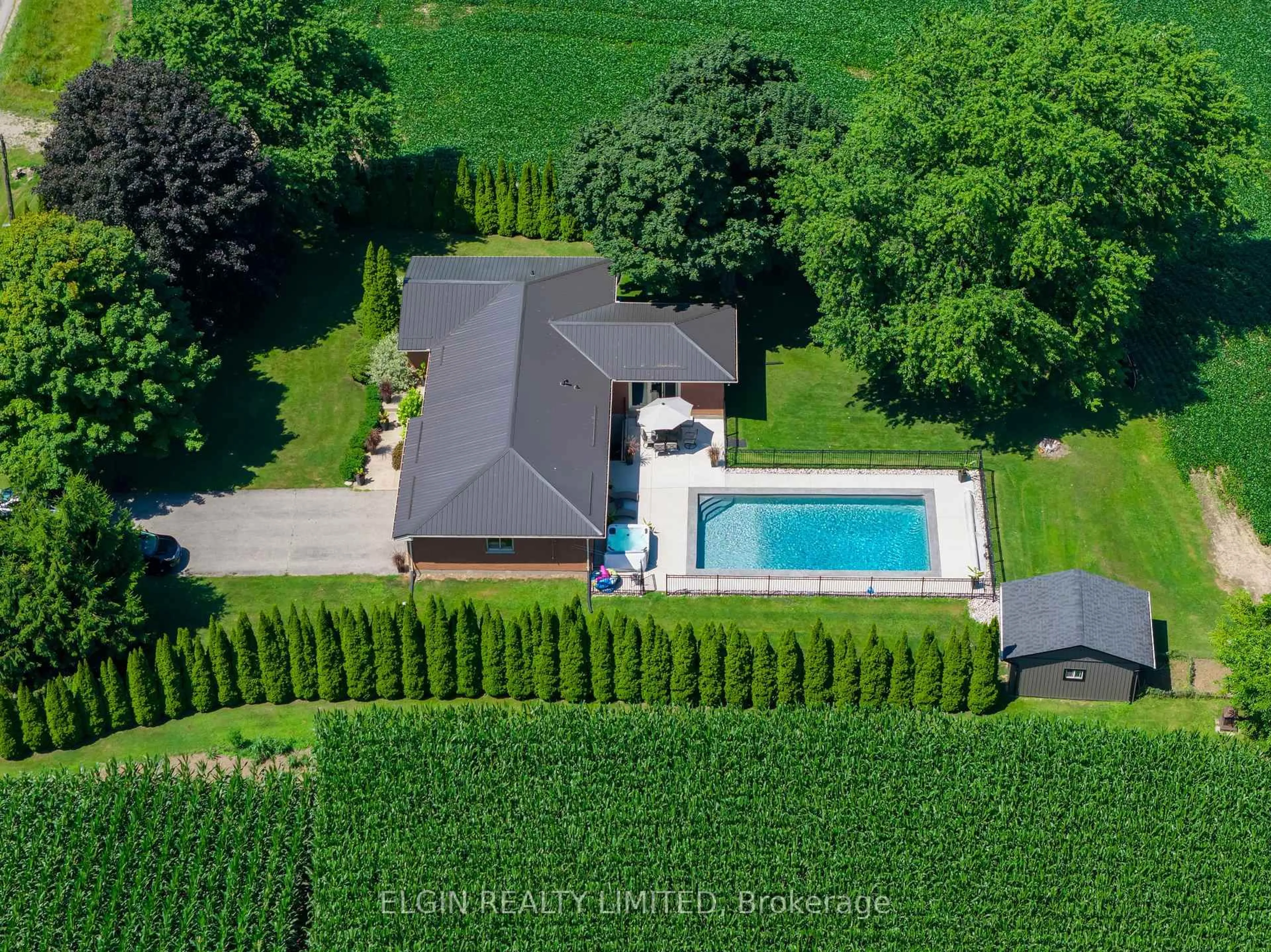 A pic from outside/outdoor area/front of a property/back of a property/a pic from drone, water/lake/river/ocean view for 46620 Yorke Line, Malahide Ontario N0L 1B0