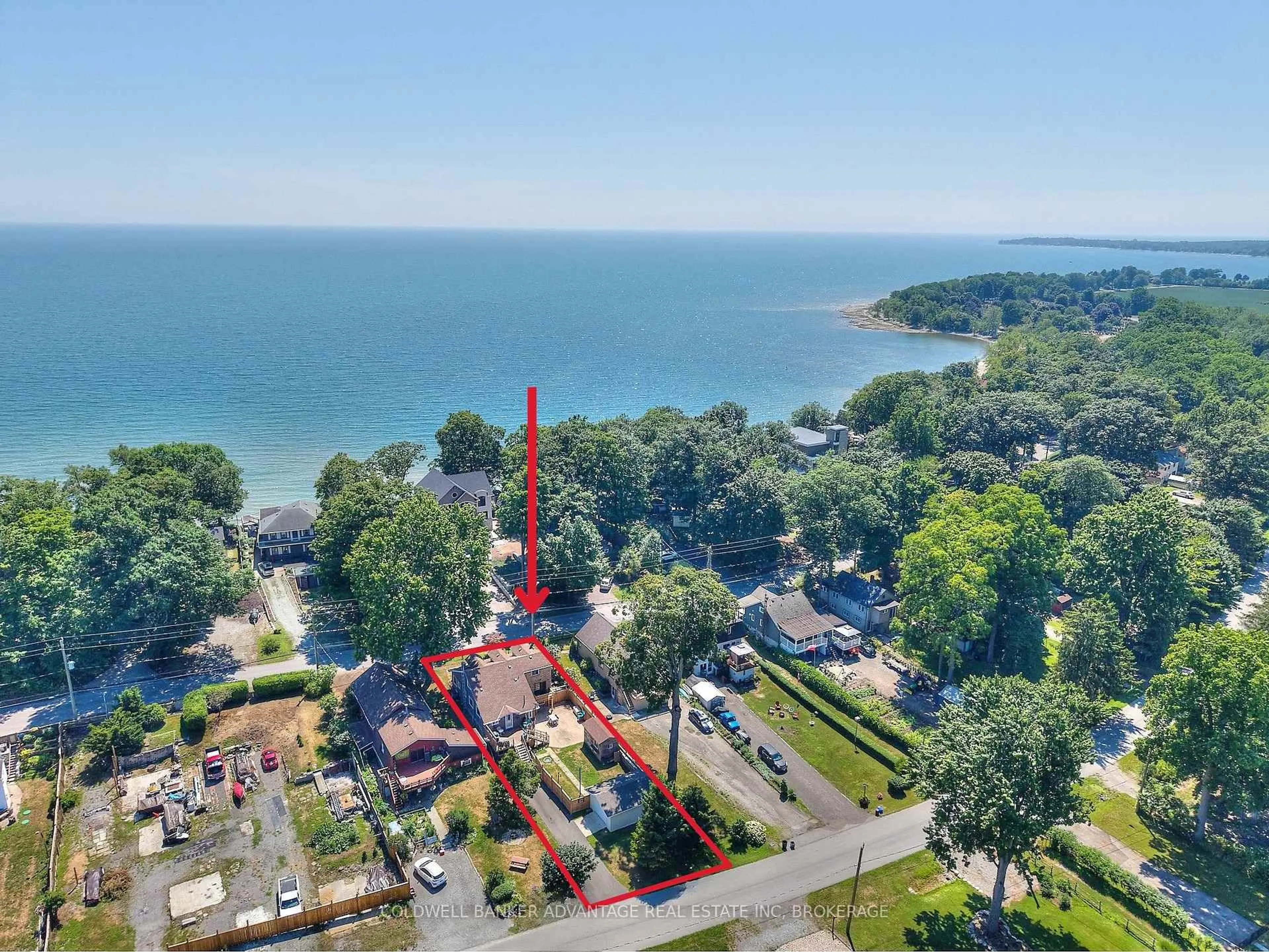 A pic from outside/outdoor area/front of a property/back of a property/a pic from drone, water/lake/river/ocean view for 10572 Lakeshore Rd, Wainfleet Ontario L3K 5V4