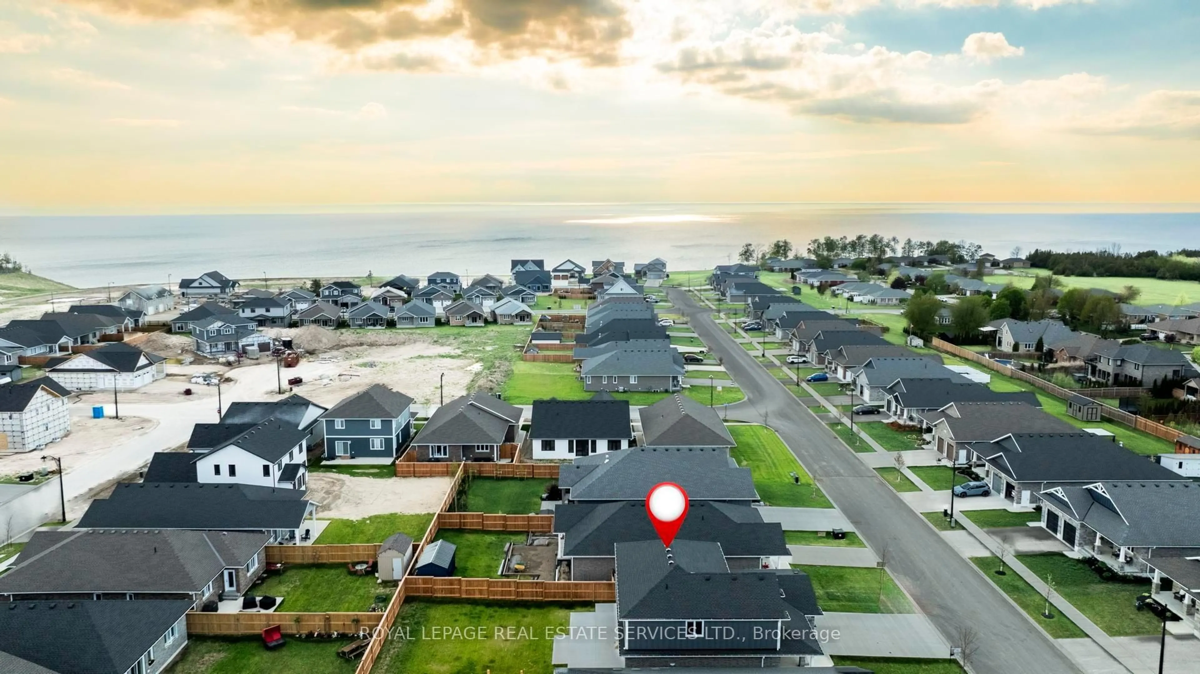 A pic from outside/outdoor area/front of a property/back of a property/a pic from drone, water/lake/river/ocean view for 139 Shearwater Tr, Goderich Ontario N7A 0C7