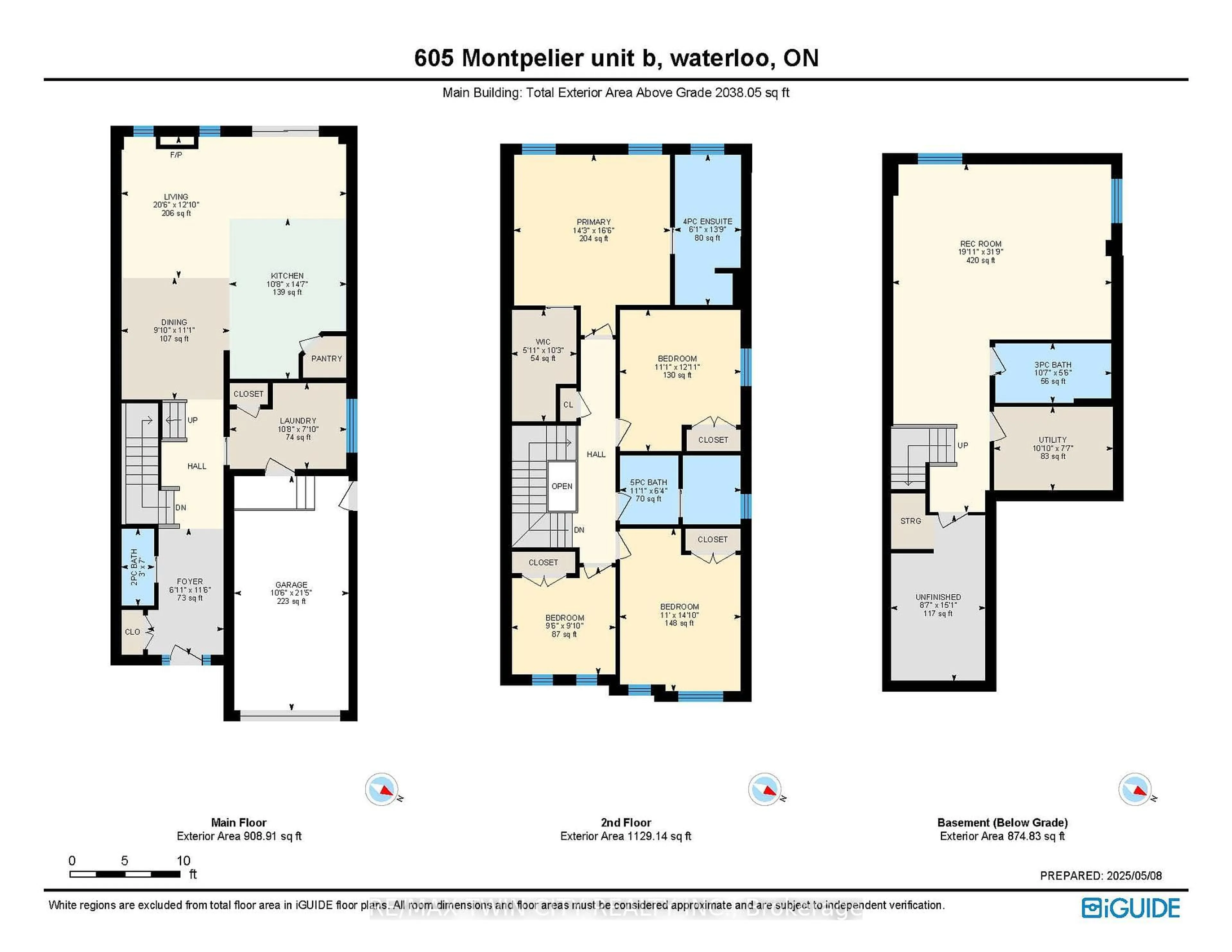 Floor plan for 605 Montpellier Dr #B, Waterloo Ontario N2T 2Z4