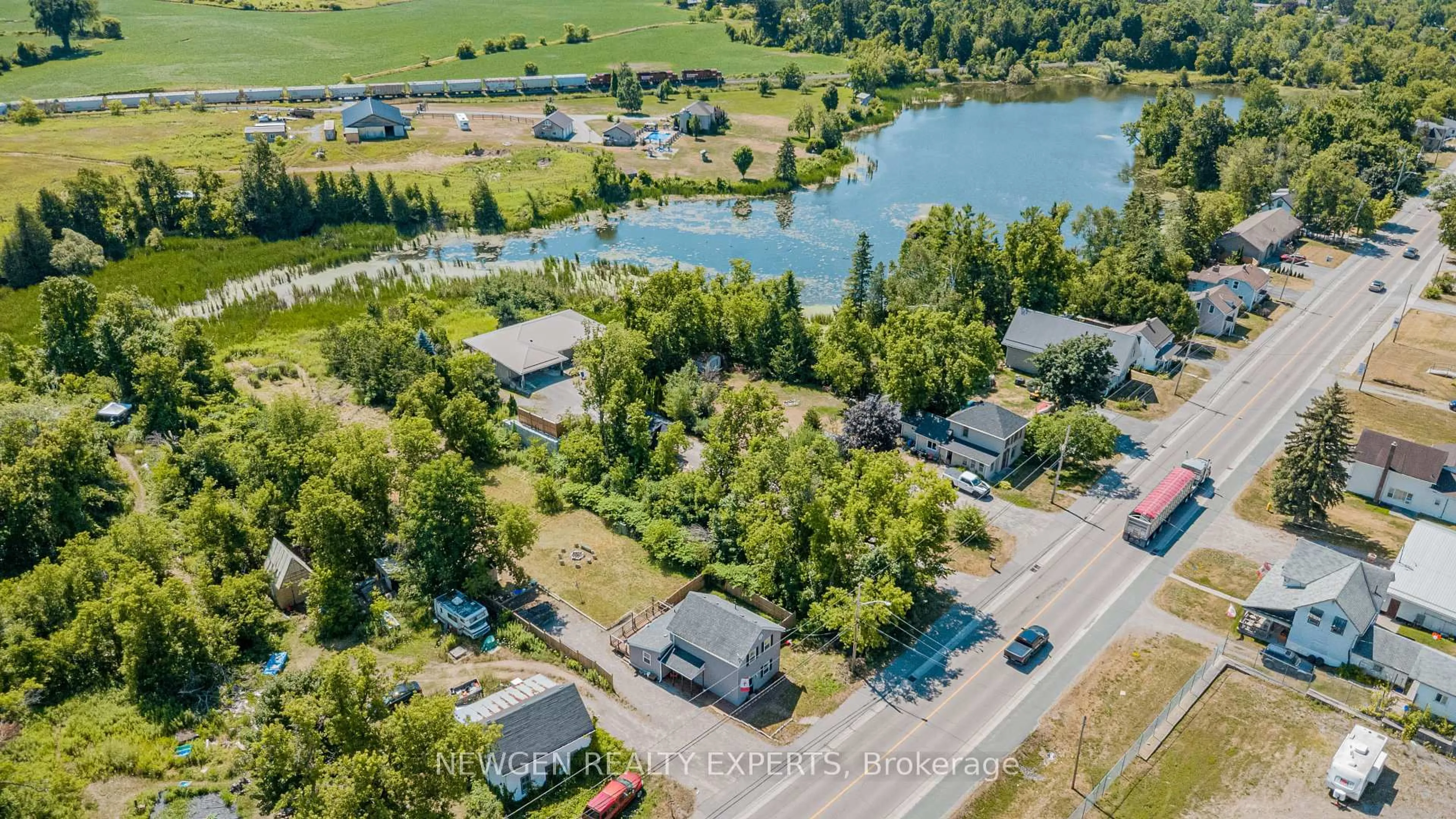 A pic from outside/outdoor area/front of a property/back of a property/a pic from drone, water/lake/river/ocean view for 4419 Hwy 7 Highway, Asphodel-Norwood Ontario K0L 2V0
