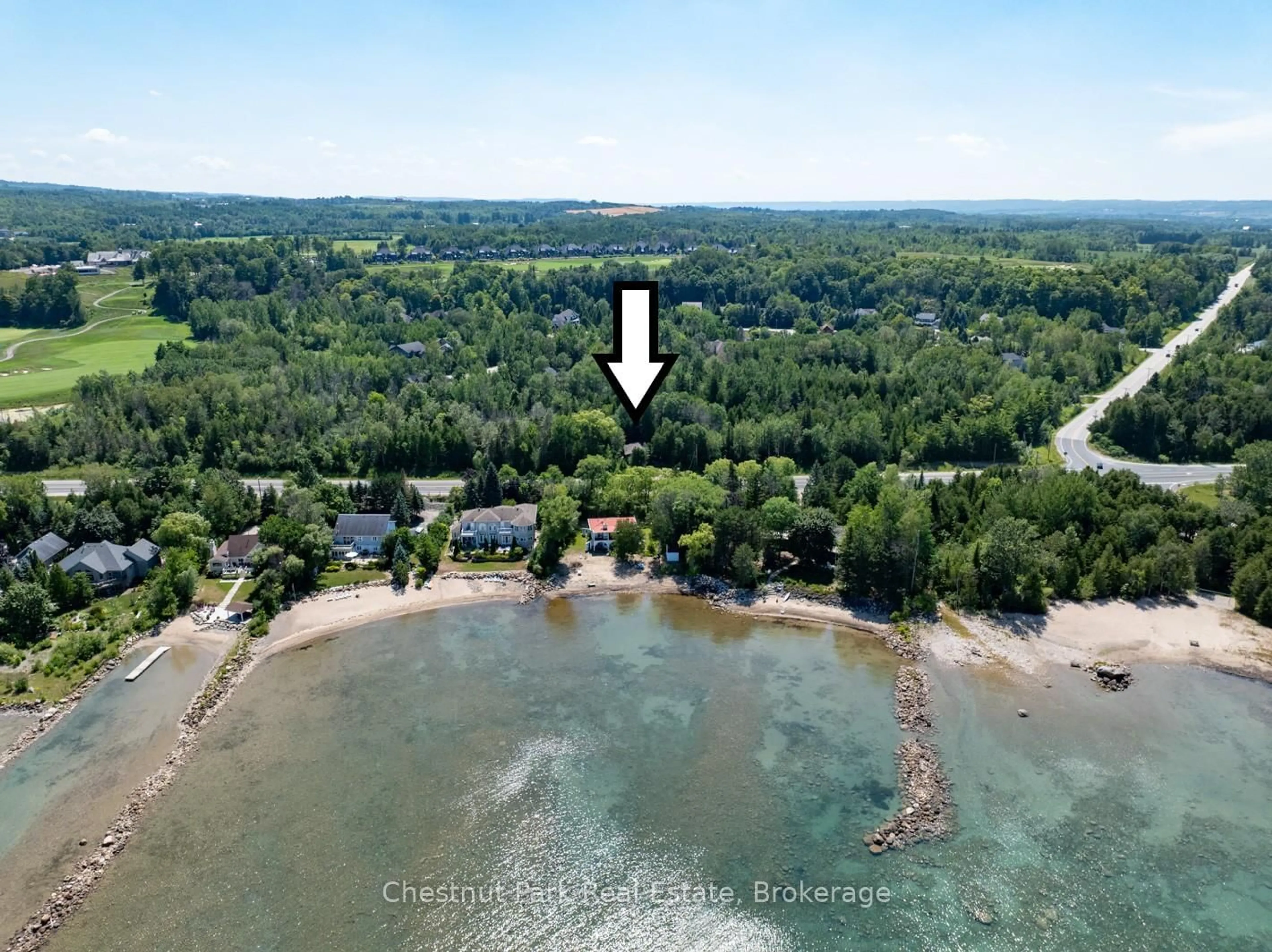 A pic from outside/outdoor area/front of a property/back of a property/a pic from drone, water/lake/river/ocean view for 208658 Highway 26, Blue Mountains Ontario N0H 1J0
