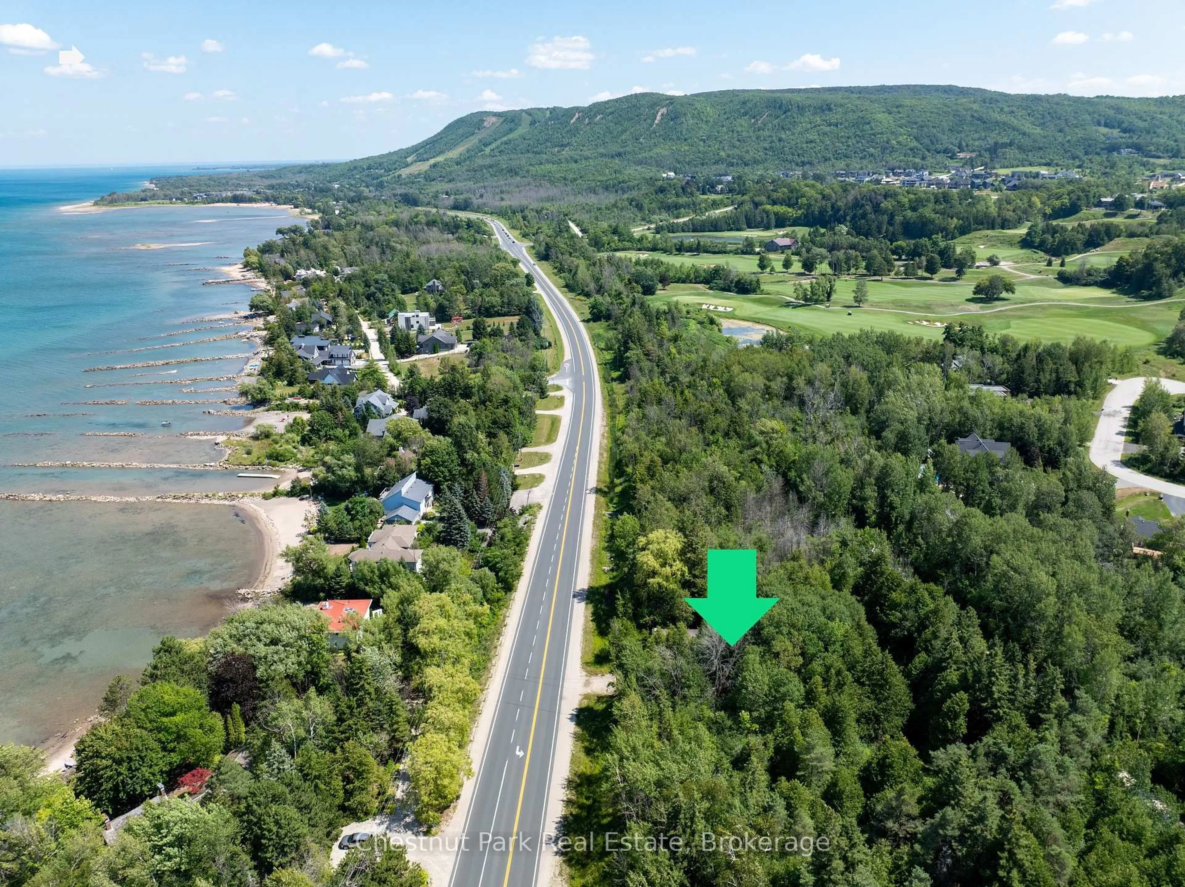 A pic from outside/outdoor area/front of a property/back of a property/a pic from drone, water/lake/river/ocean view for 208658 Highway 26, Blue Mountains Ontario N0H 1J0