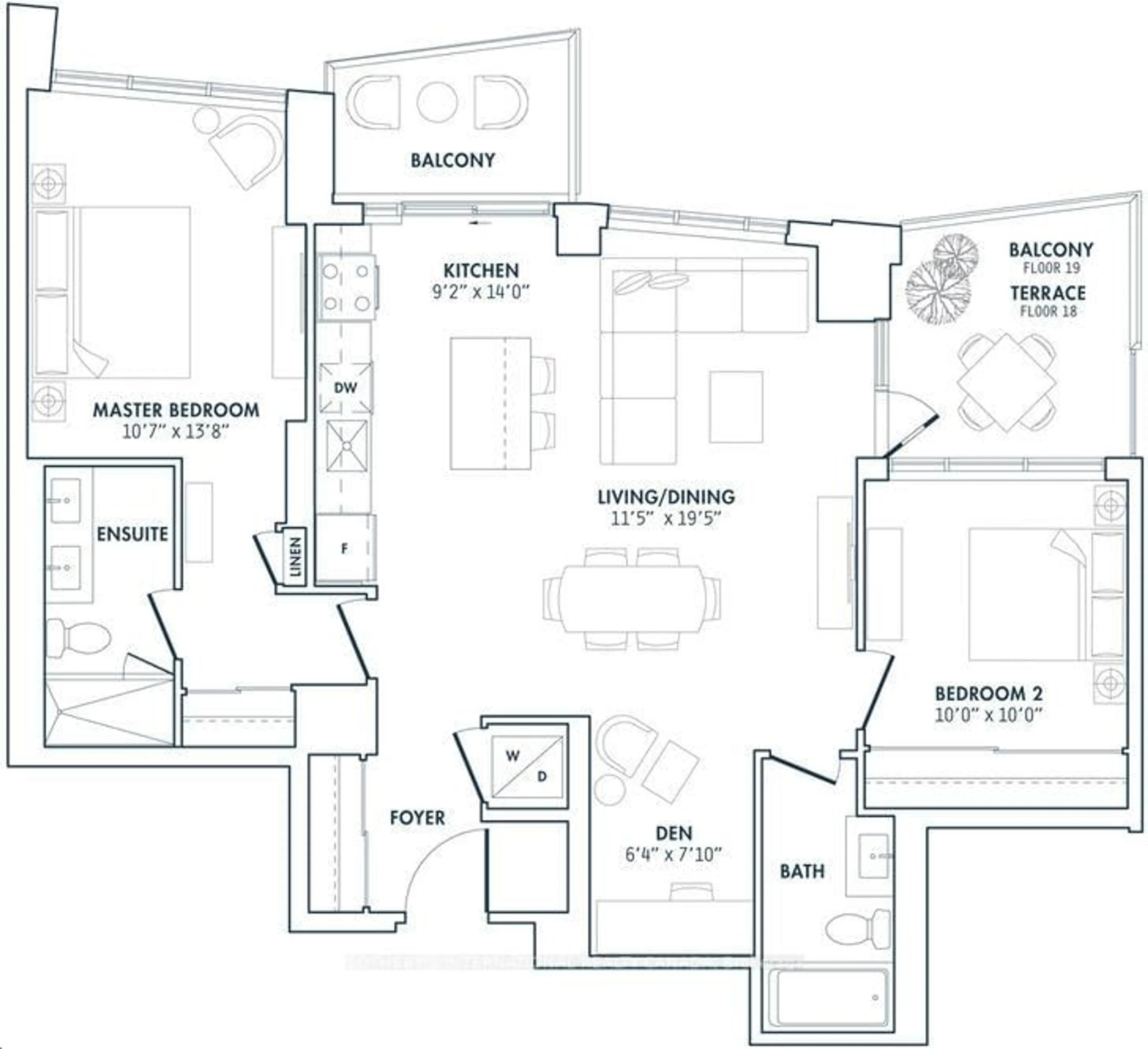 Floor plan for 385 Winston Rd #PH 1903, Grimsby Ontario L3M 0J3