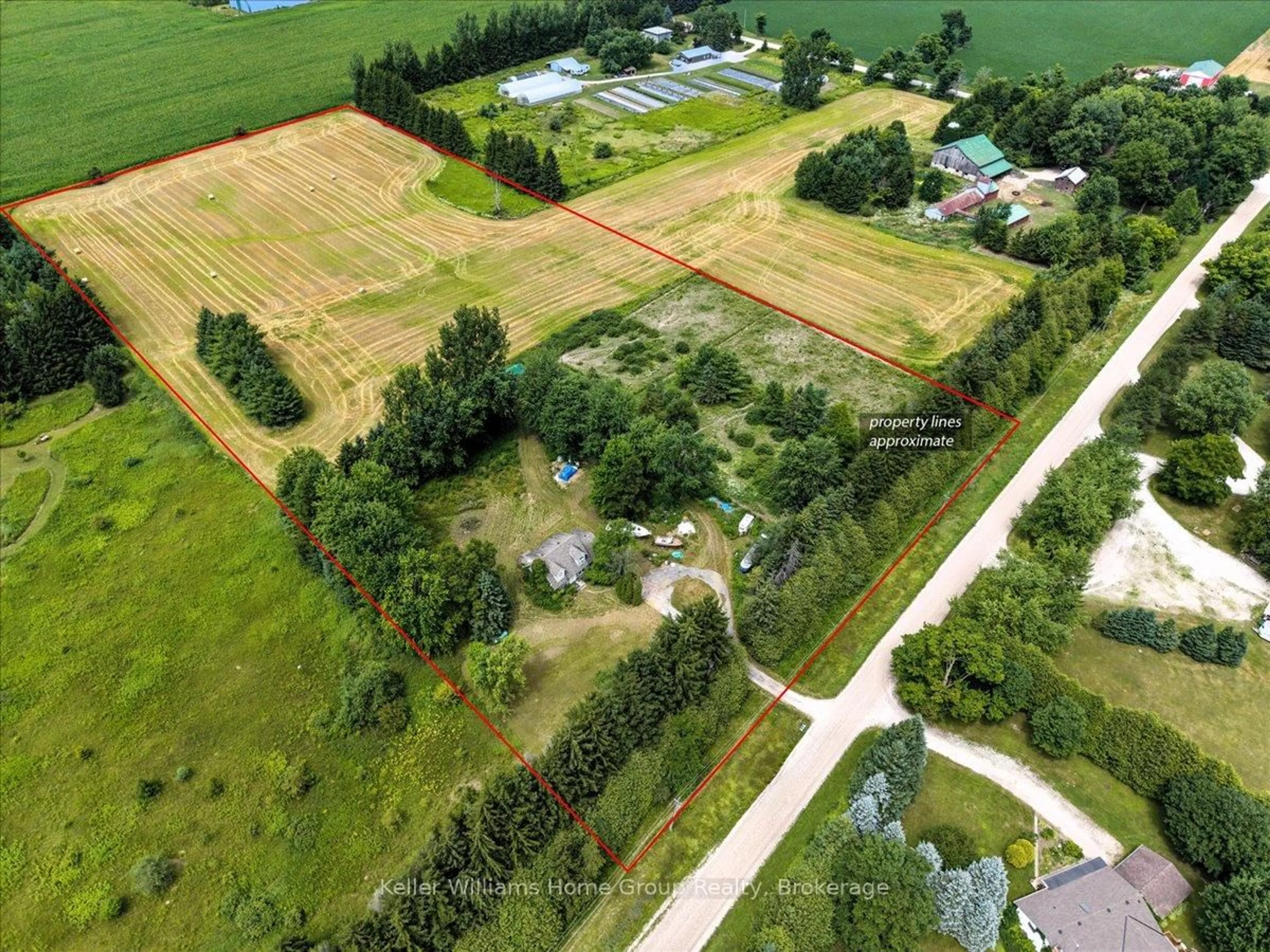 A pic from outside/outdoor area/front of a property/back of a property/a pic from drone, forest/trees view for 8568 Sideroad 15, Centre Wellington Ontario N0B 1J0