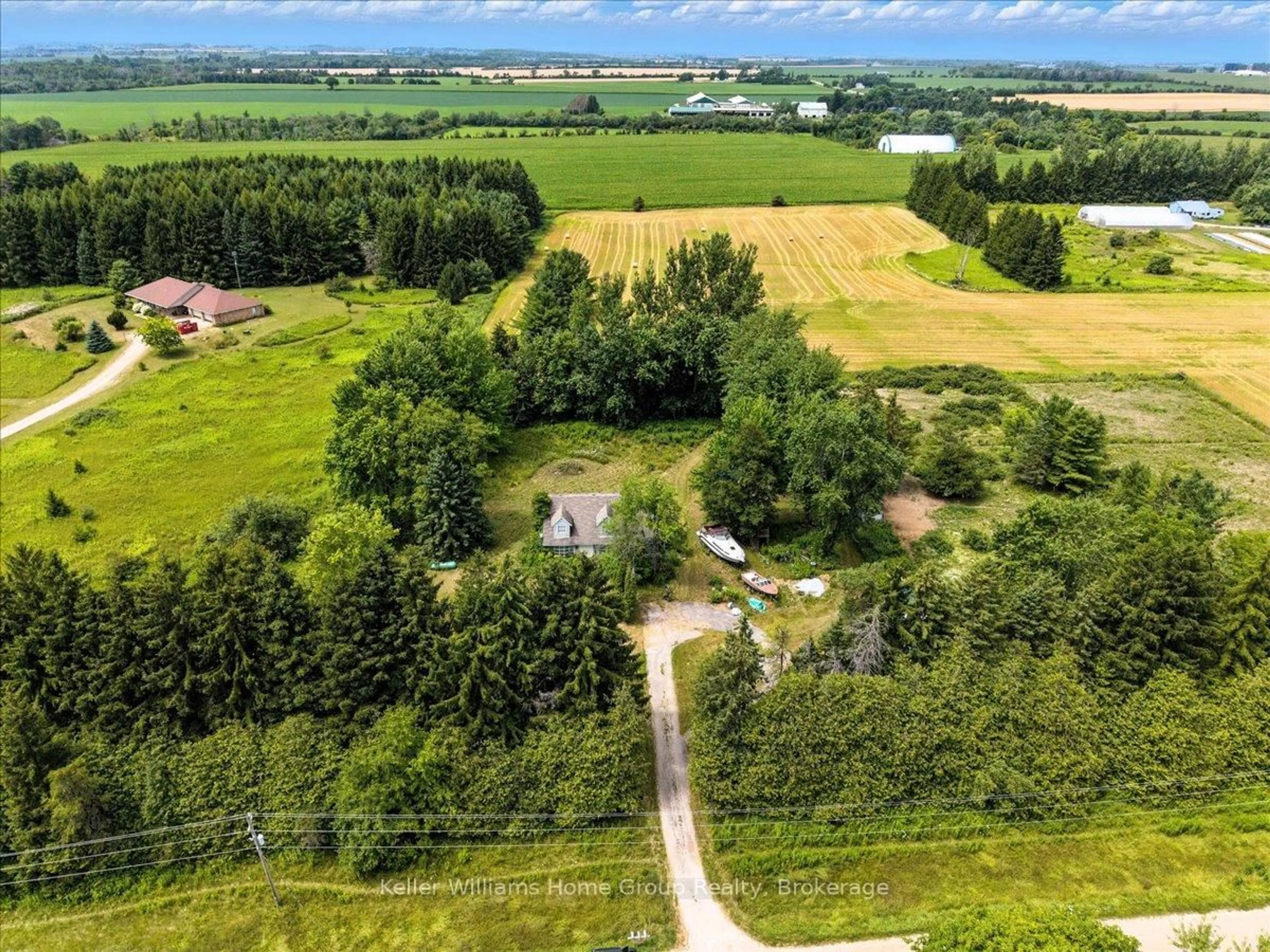 A pic from outside/outdoor area/front of a property/back of a property/a pic from drone, water/lake/river/ocean view for 8568 Sideroad 15, Centre Wellington Ontario N0B 1J0