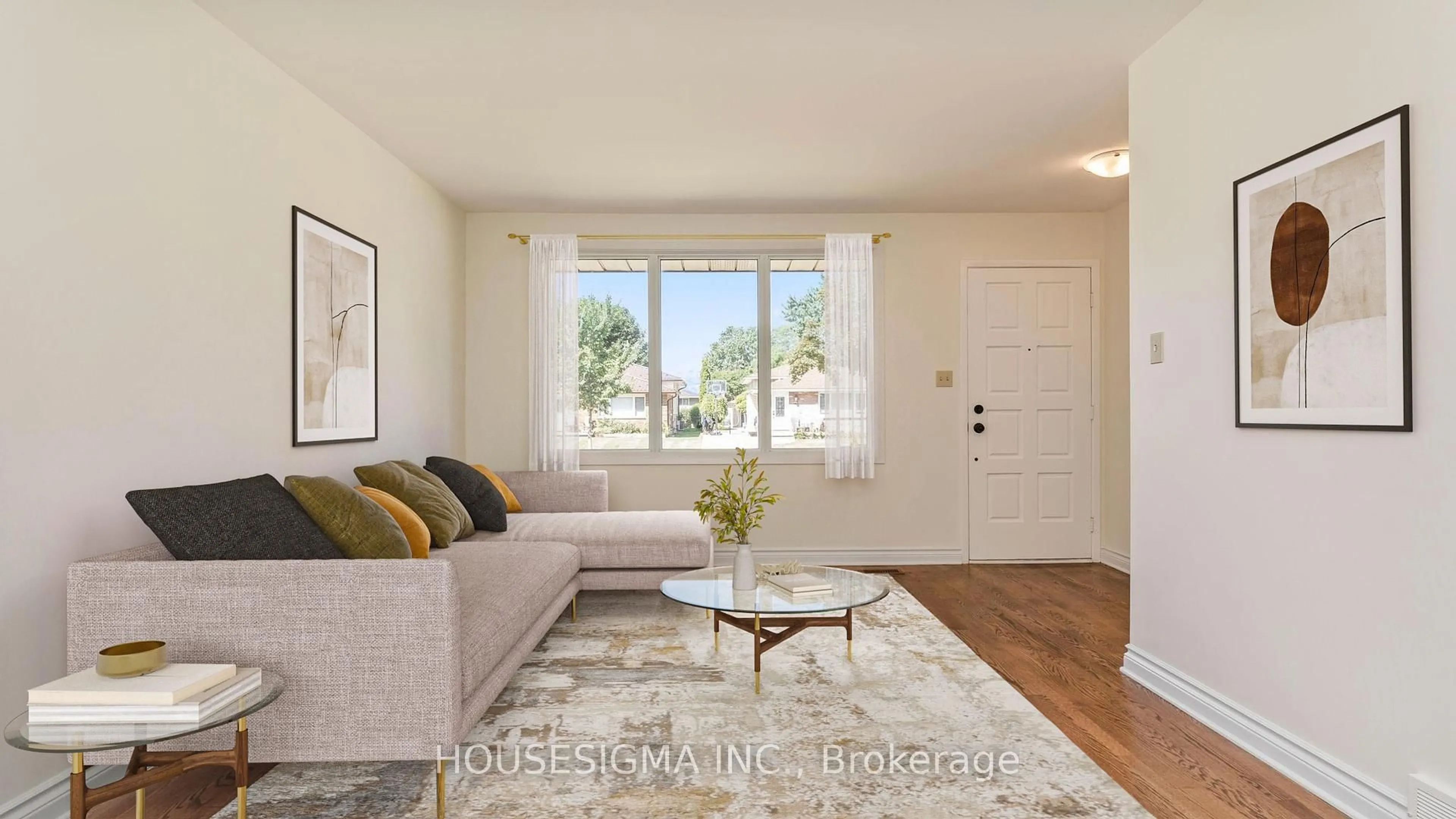 Living room with furniture, wood/laminate floor for 703 Millbank Dr, London South Ontario N6E 1Y7