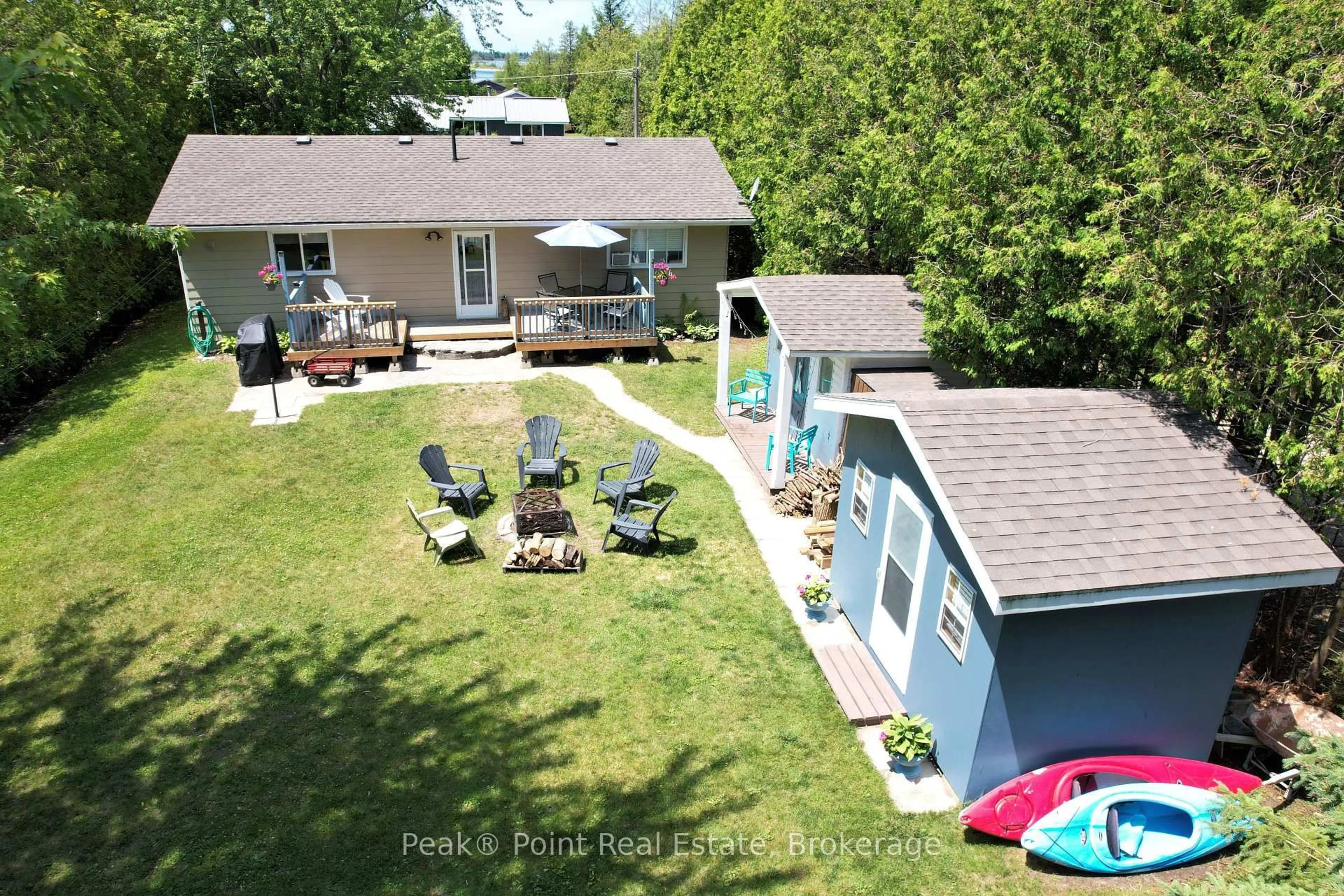 A pic from outside/outdoor area/front of a property/back of a property/a pic from drone, water/lake/river/ocean view for 7 Mckenzie St, South Bruce Peninsula Ontario N0H 2T0
