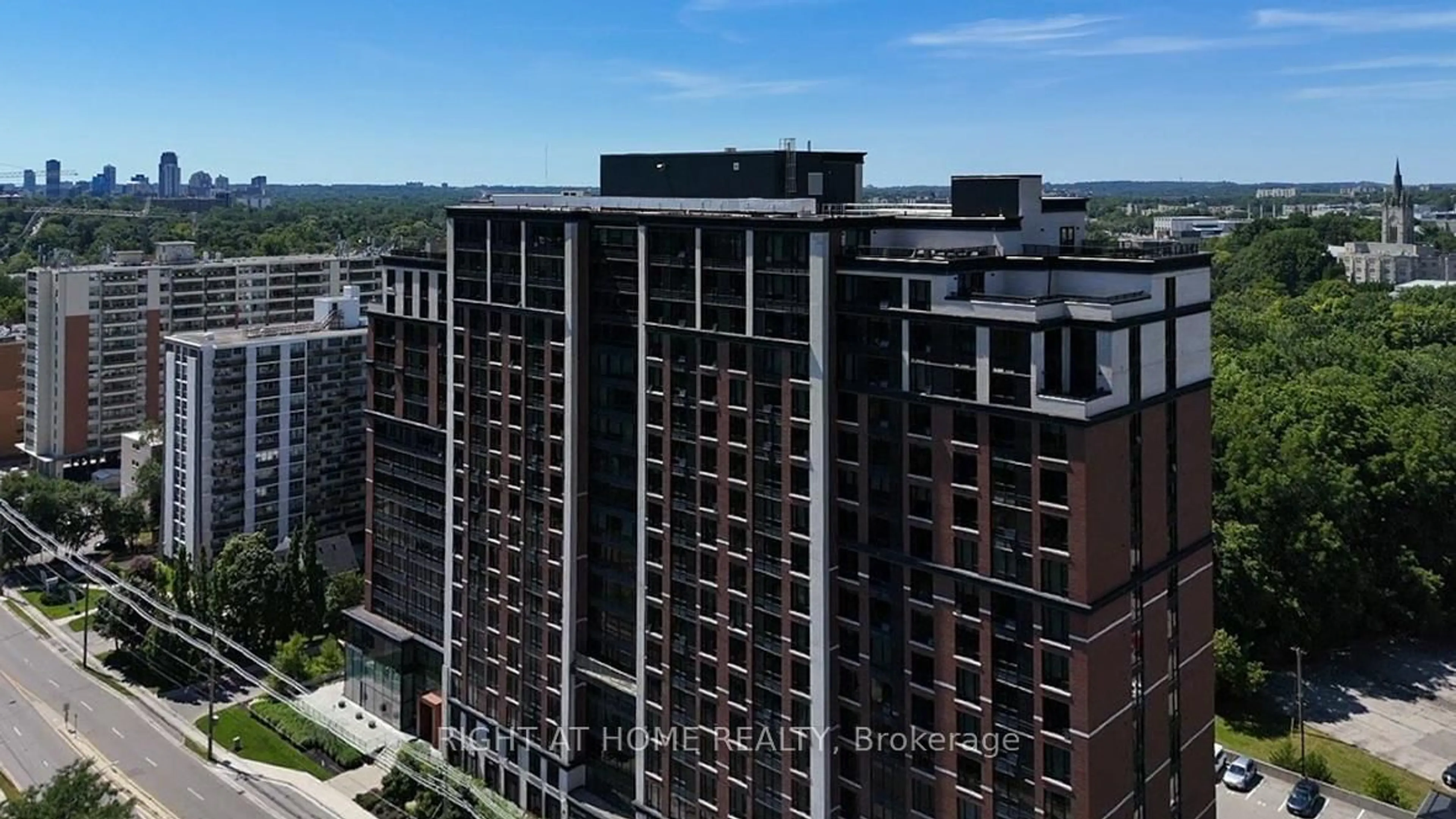A pic from outside/outdoor area/front of a property/back of a property/a pic from drone, city buildings view from balcony for 1235 Richmond St #701, London East Ontario N6A 0C1