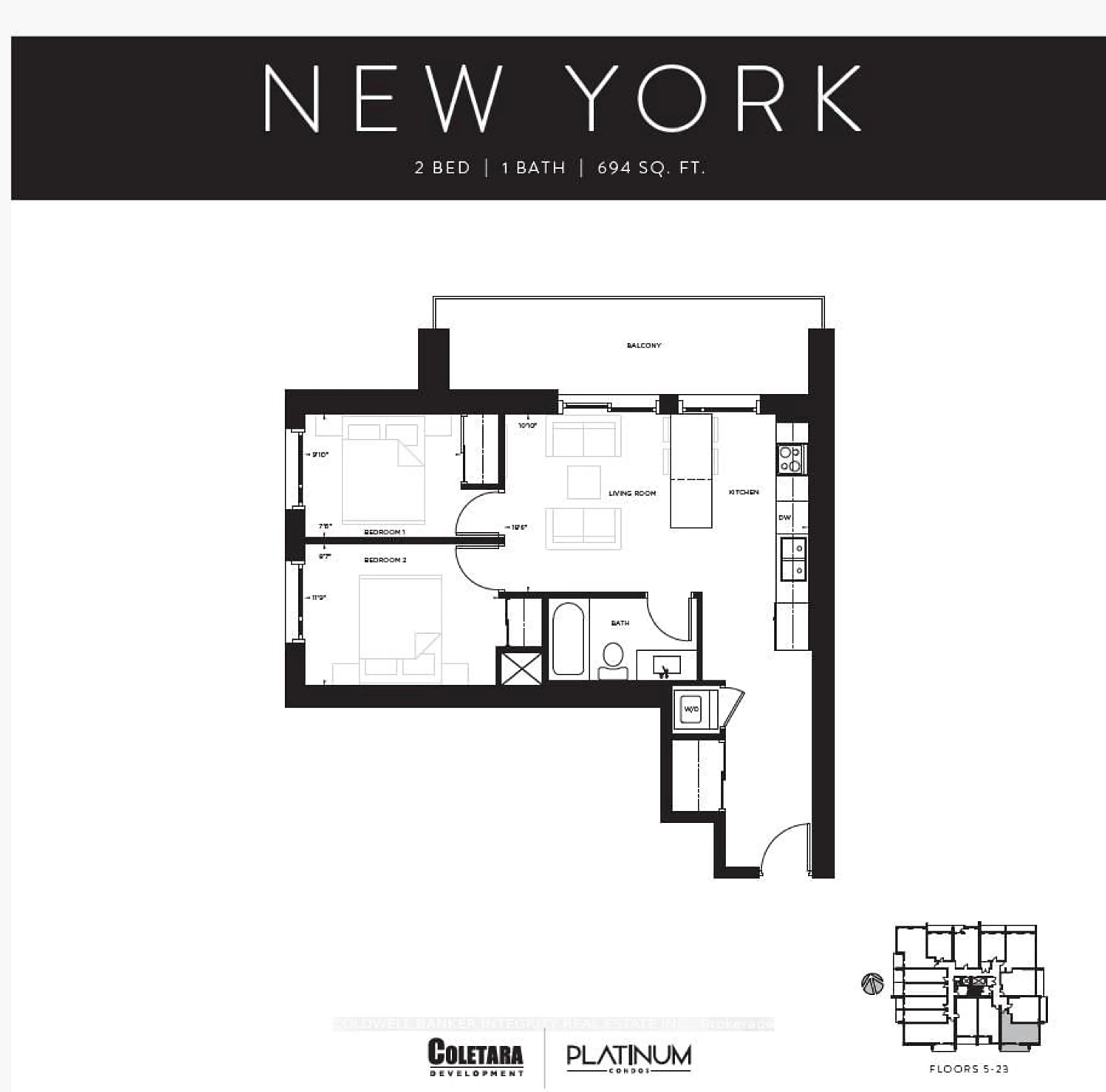 Floor plan for 15 Queen St #1414, Hamilton Ontario L8P 3R6