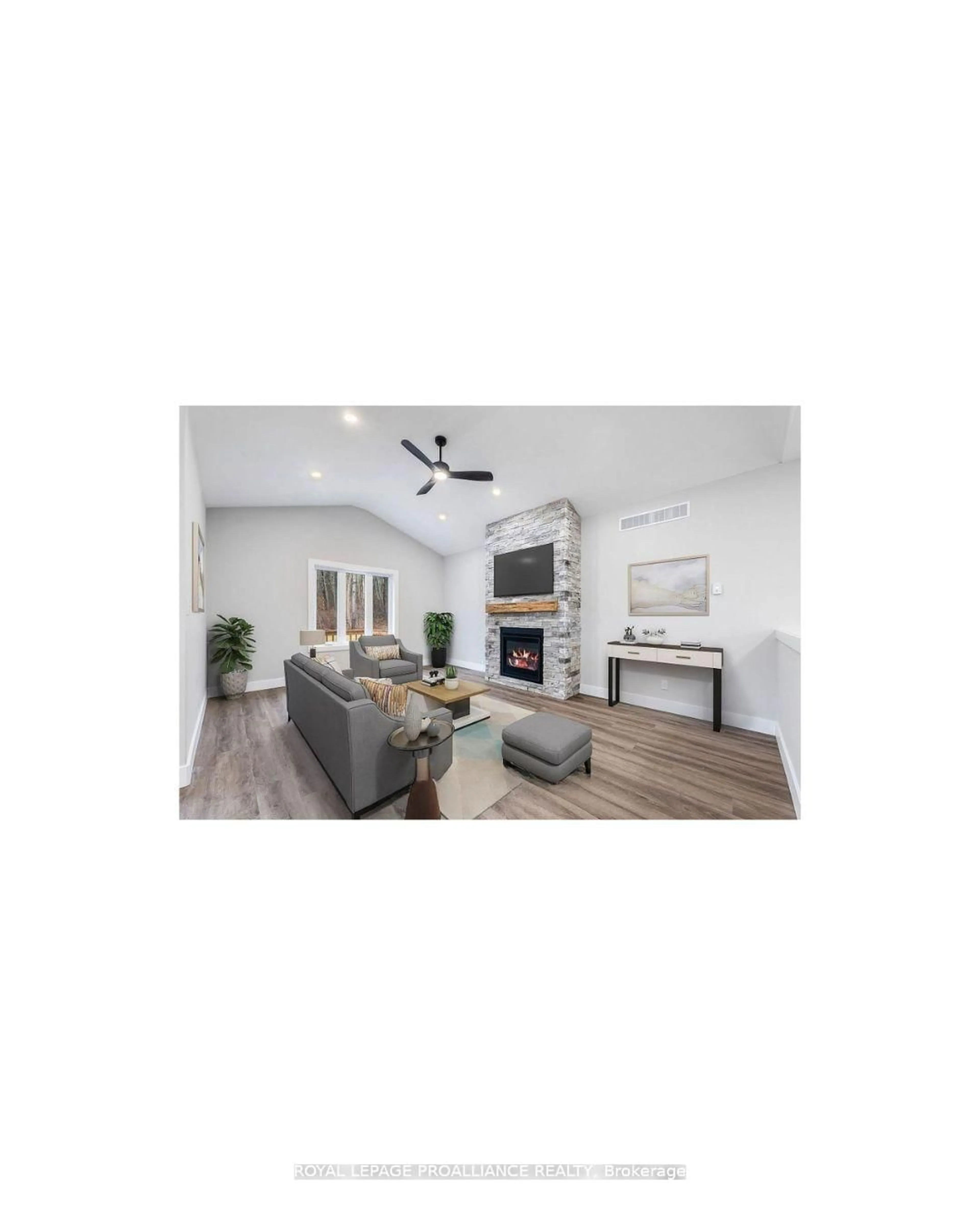 Living room with furniture, wood/laminate floor for Lot 4 River Rapids Rd, Hastings Ontario K0K 2C0