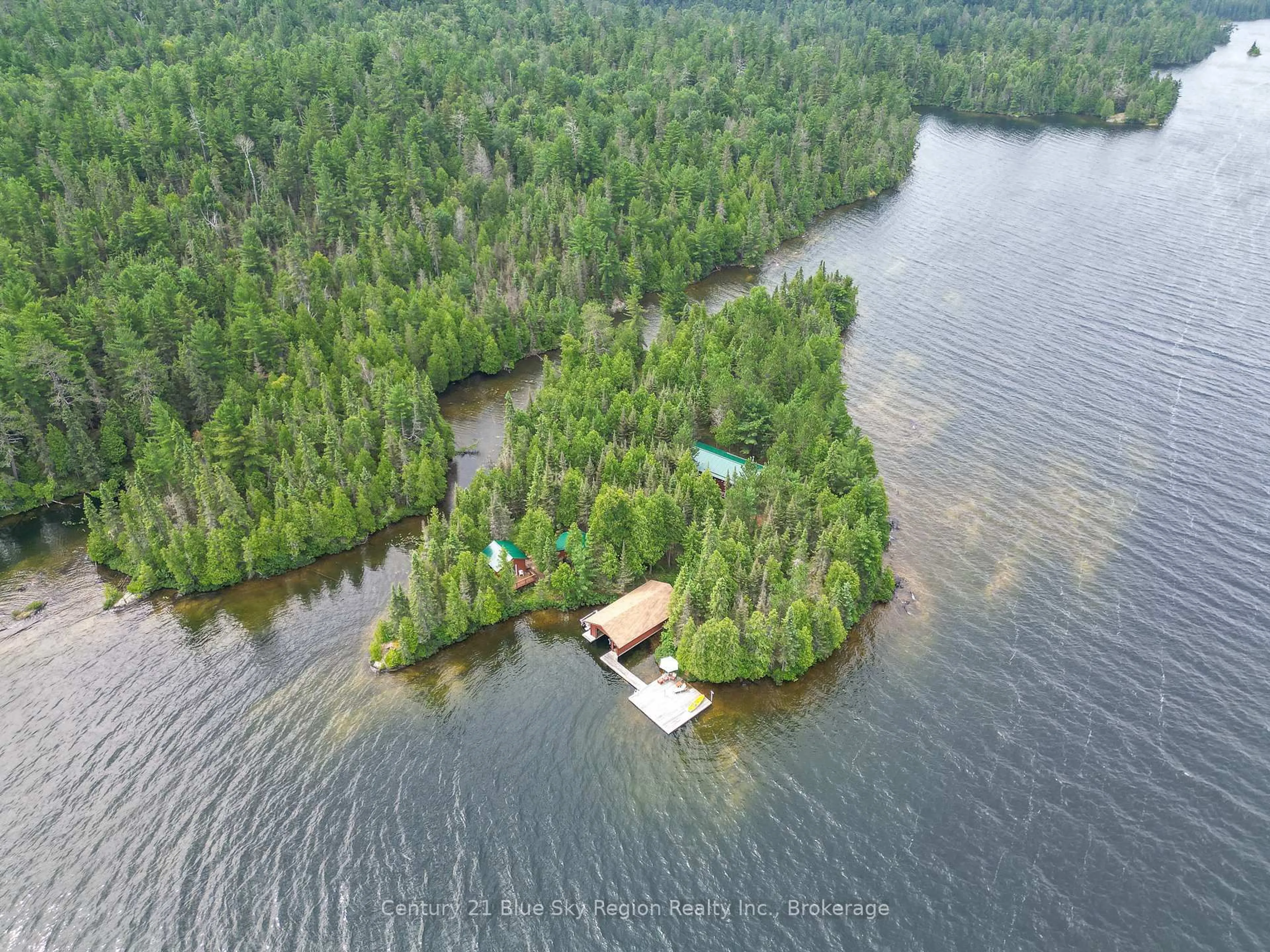 A pic from outside/outdoor area/front of a property/back of a property/a pic from drone, water/lake/river/ocean view for 20 Island 59, Lake Temagami, Temagami Ontario P0H 1C0
