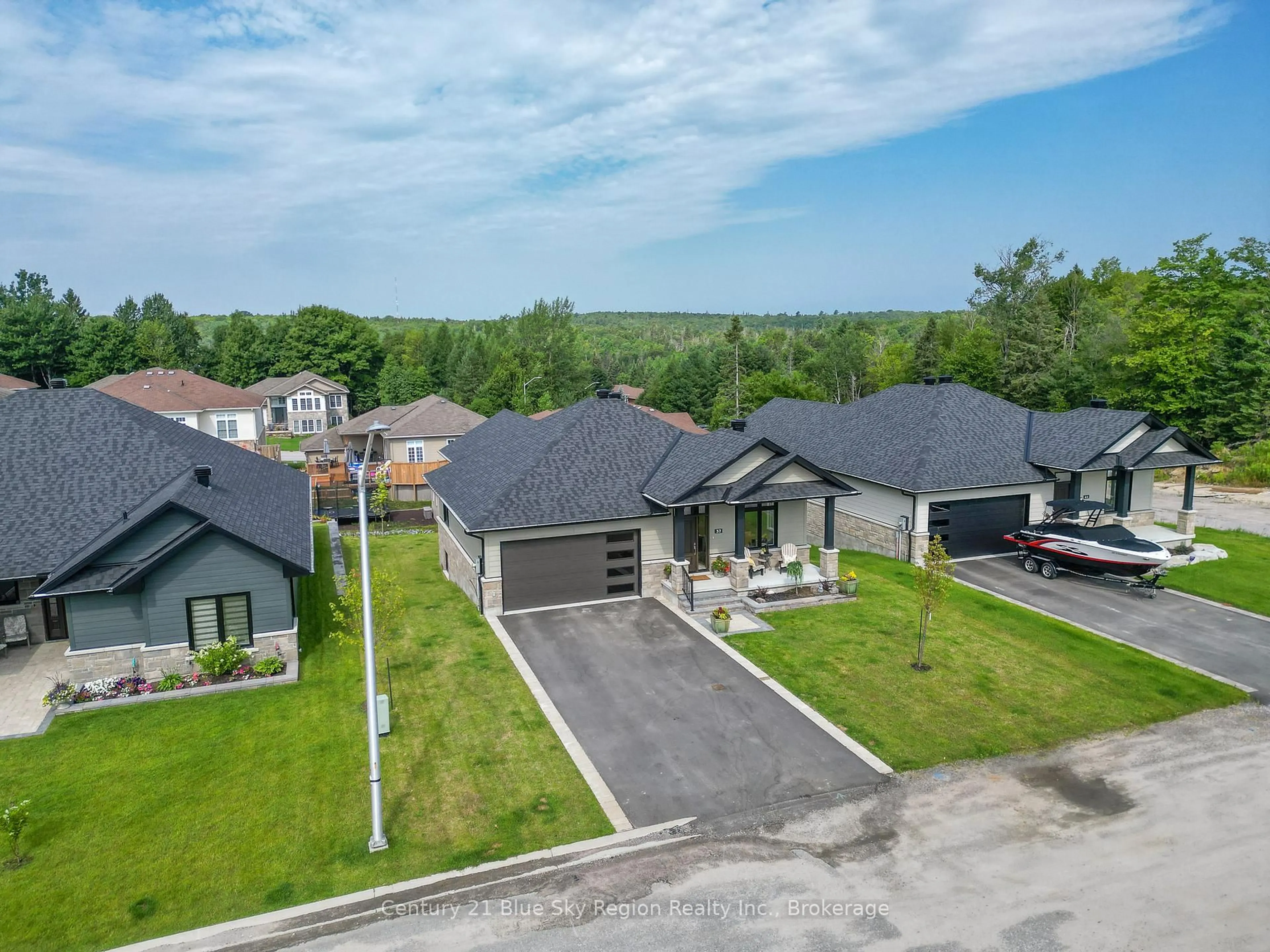 A pic from outside/outdoor area/front of a property/back of a property/a pic from drone, unknown for 37 Silver Maple Lane, North Bay Ontario P1C 0B5