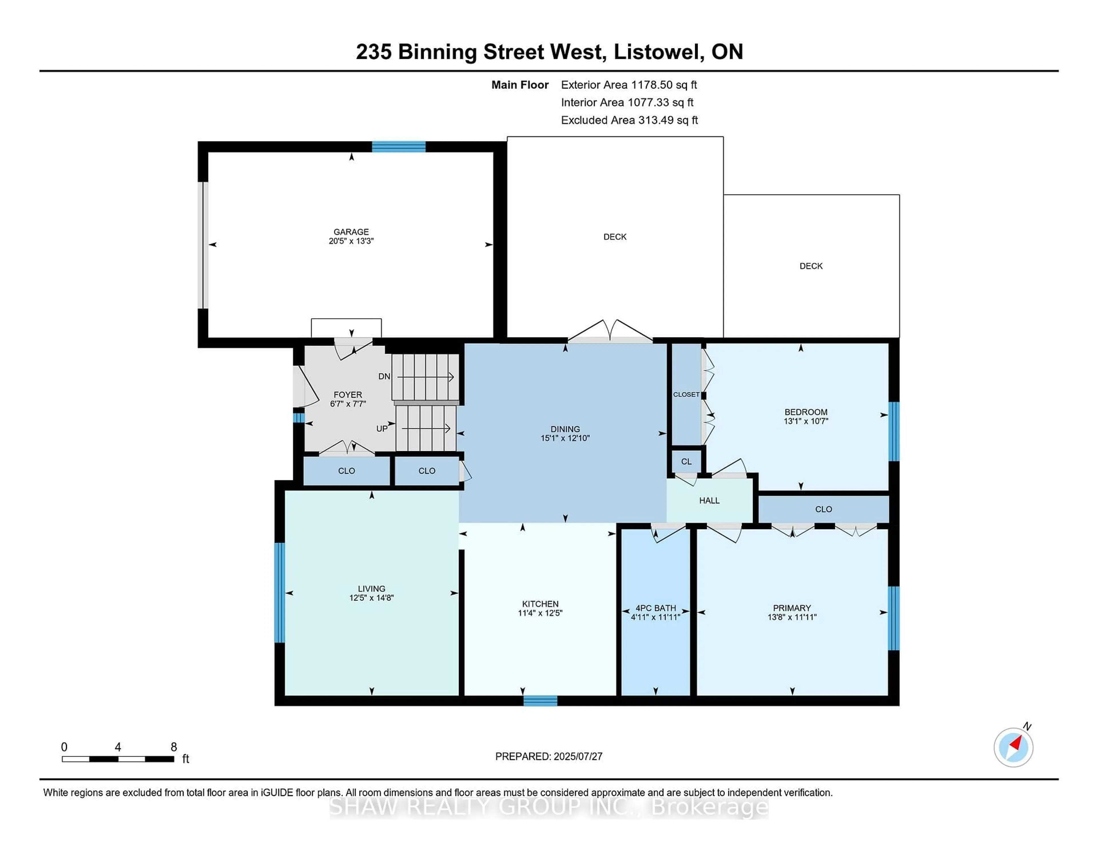 Floor plan for 235 Binning St, North Perth Ontario N4W 1G4