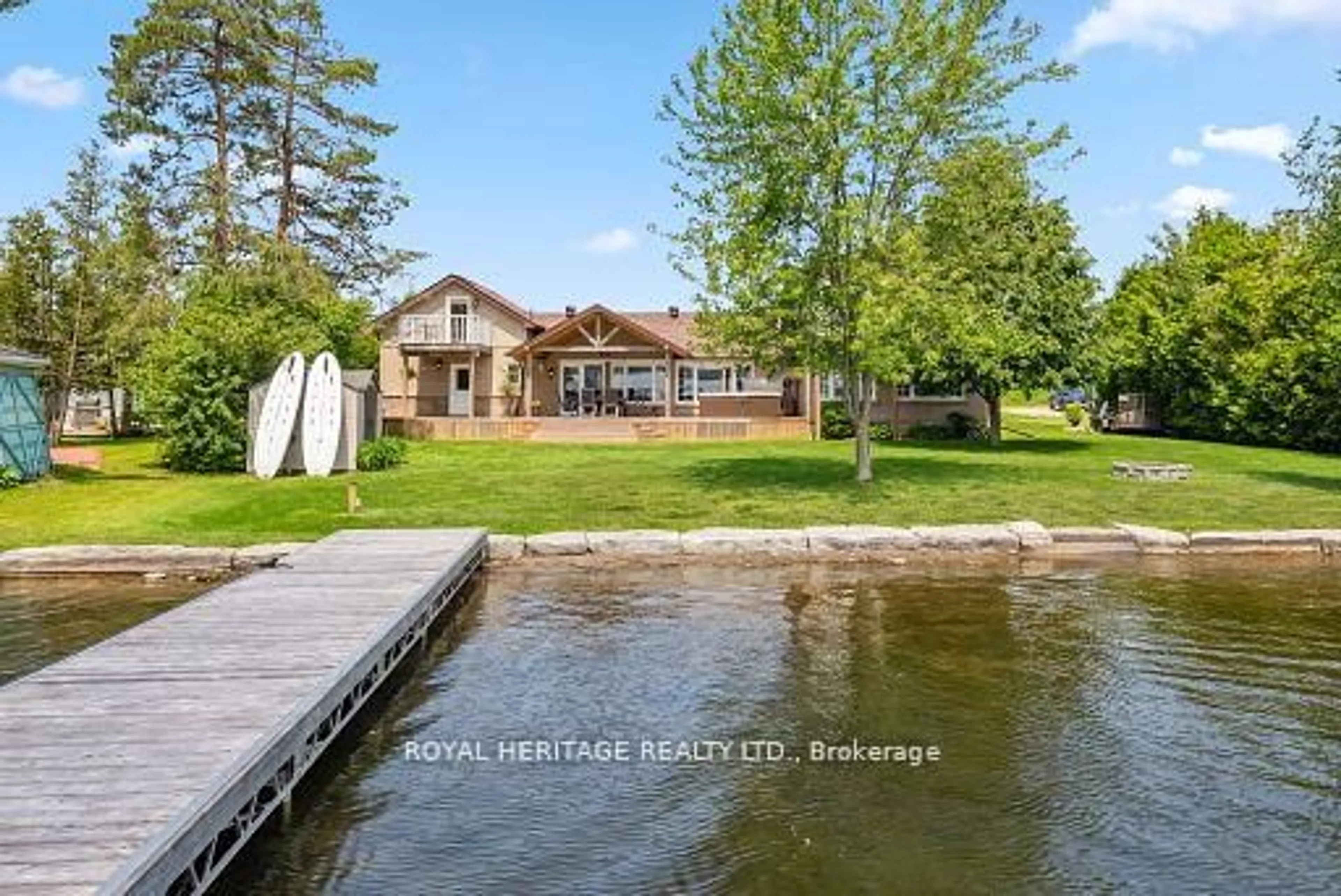 A pic from outside/outdoor area/front of a property/back of a property/a pic from drone, water/lake/river/ocean view for 747 Alexander Dr, Selwyn Ontario K0L 1T0