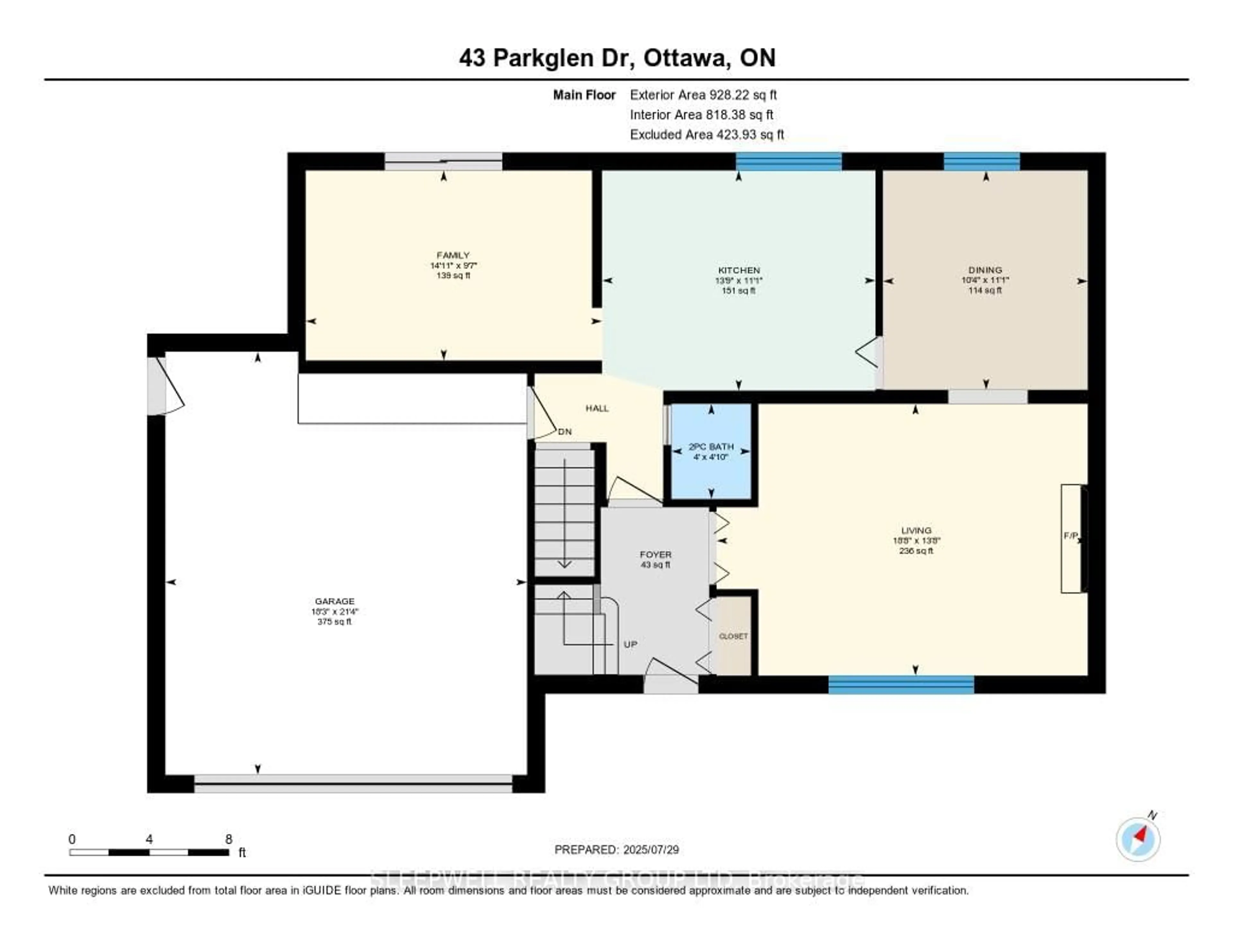 Floor plan for 43 Parkglen Dr, Ottawa Ontario K2G 3G7