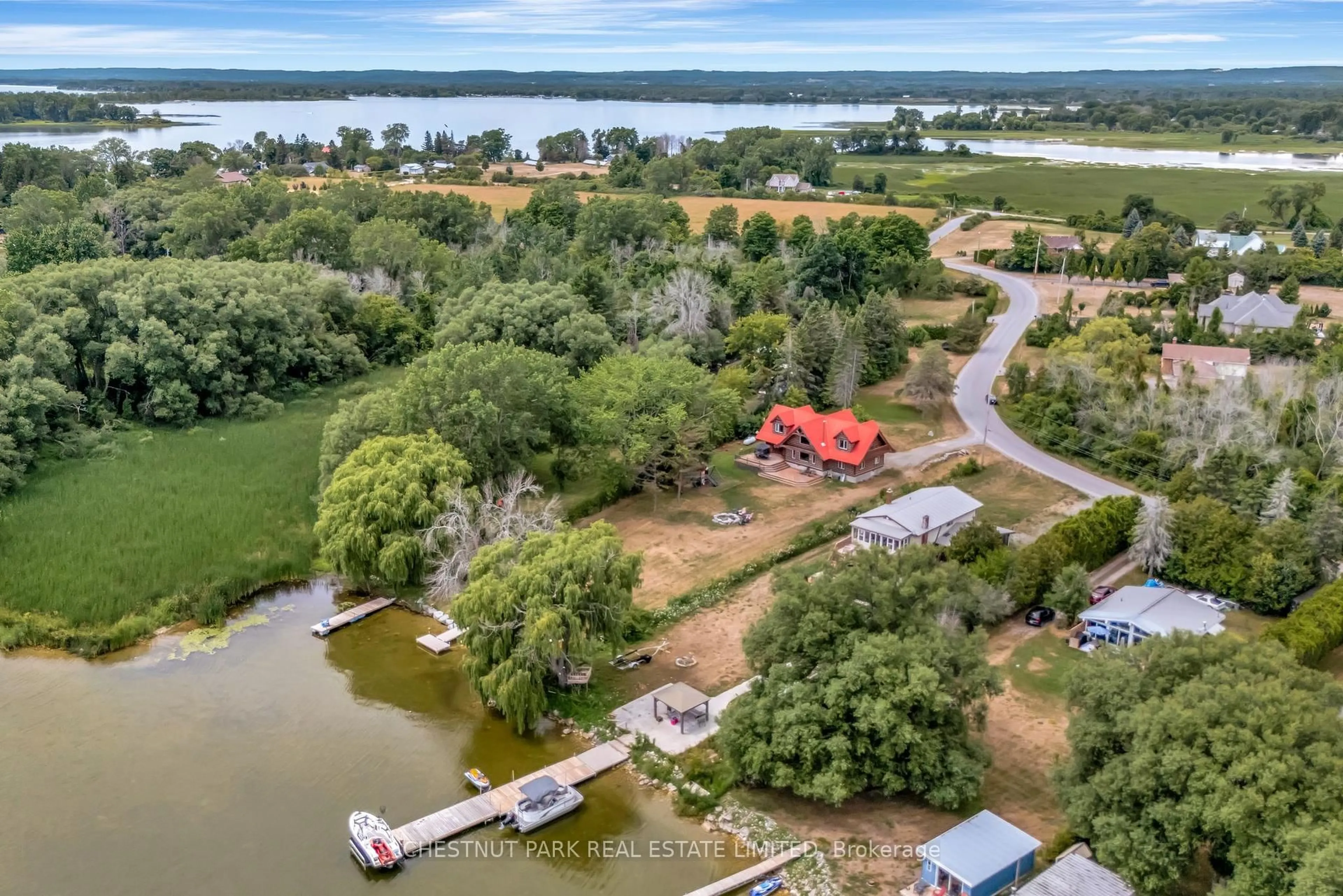 A pic from outside/outdoor area/front of a property/back of a property/a pic from drone, water/lake/river/ocean view for 80 Hiscock Shores Rd, Prince Edward County Ontario K0K 1L0
