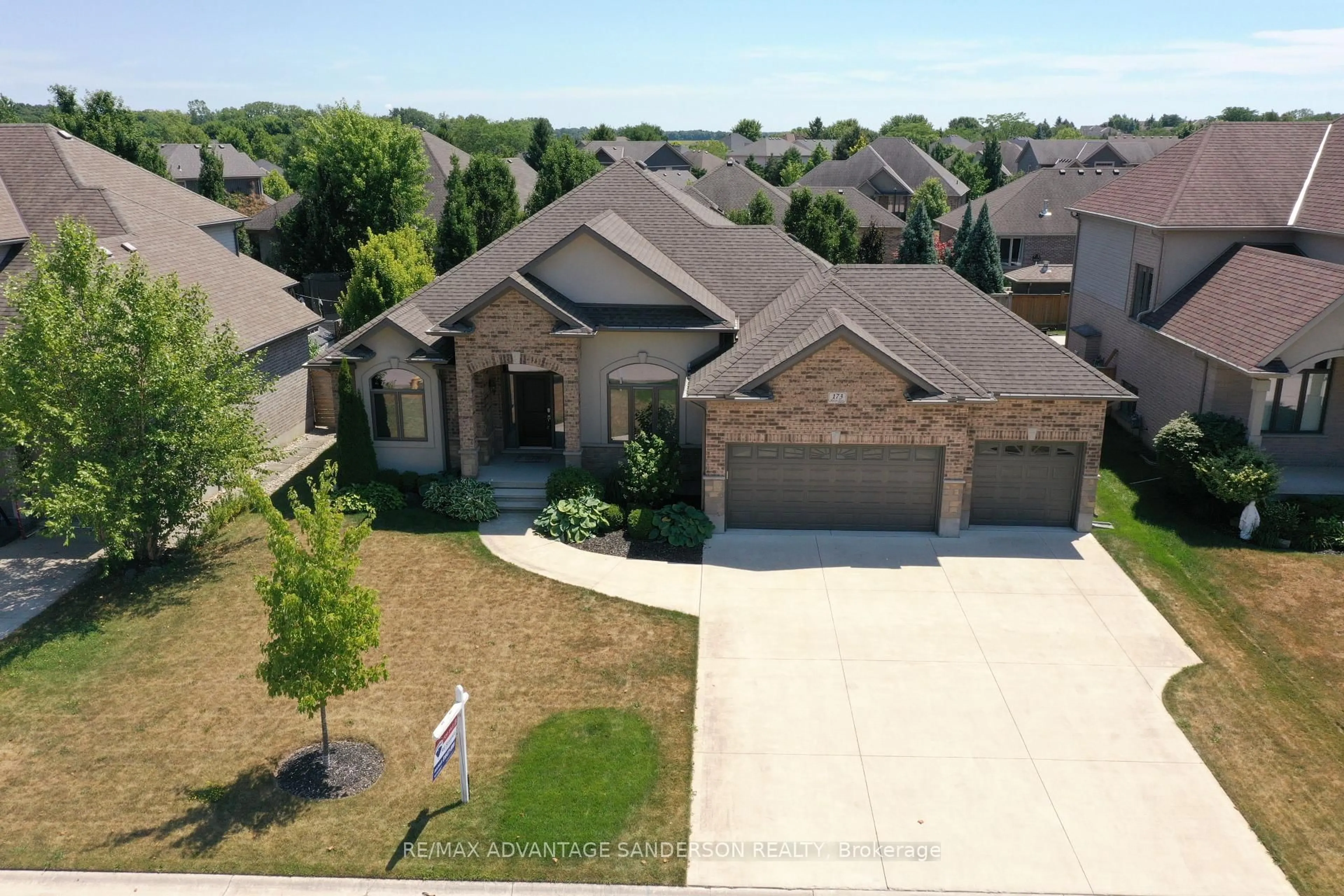 A pic from outside/outdoor area/front of a property/back of a property/a pic from drone, street for 173 Martin Dr, Middlesex Centre Ontario N0M 2A0