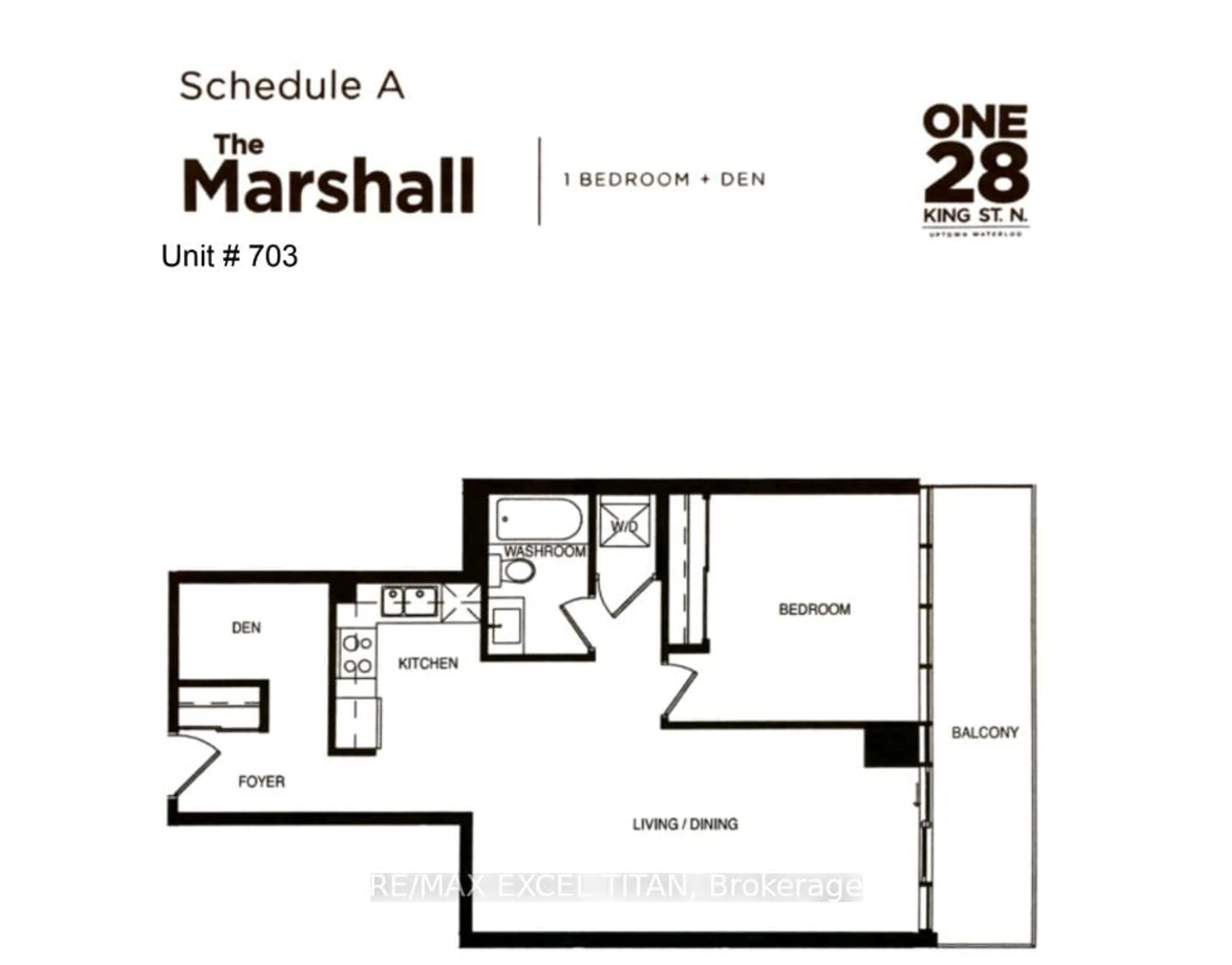 Floor plan for 128 King St #703, Waterloo Ontario N2J 0E9