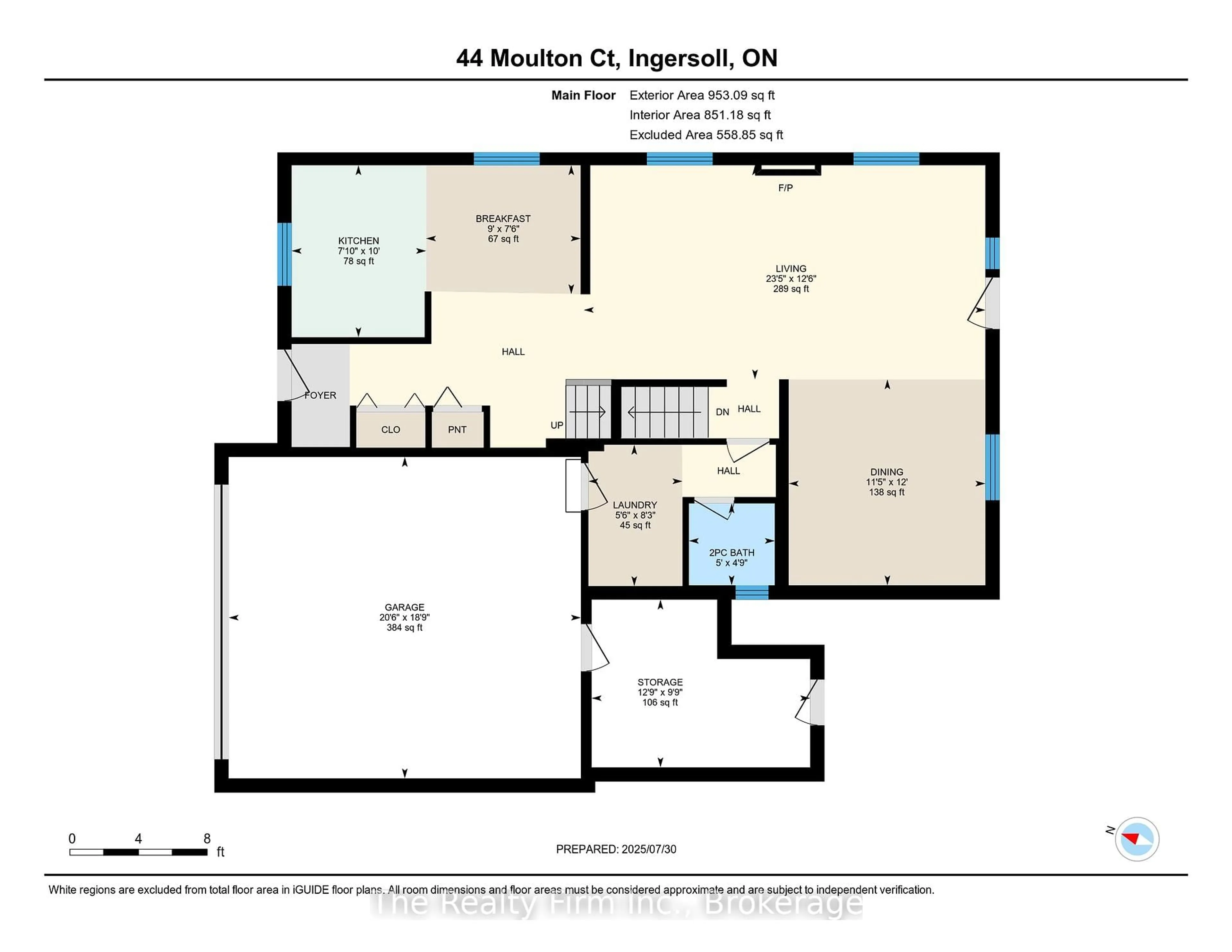Floor plan for 44 Moulton Crt, Ingersoll Ontario N5C 4C4