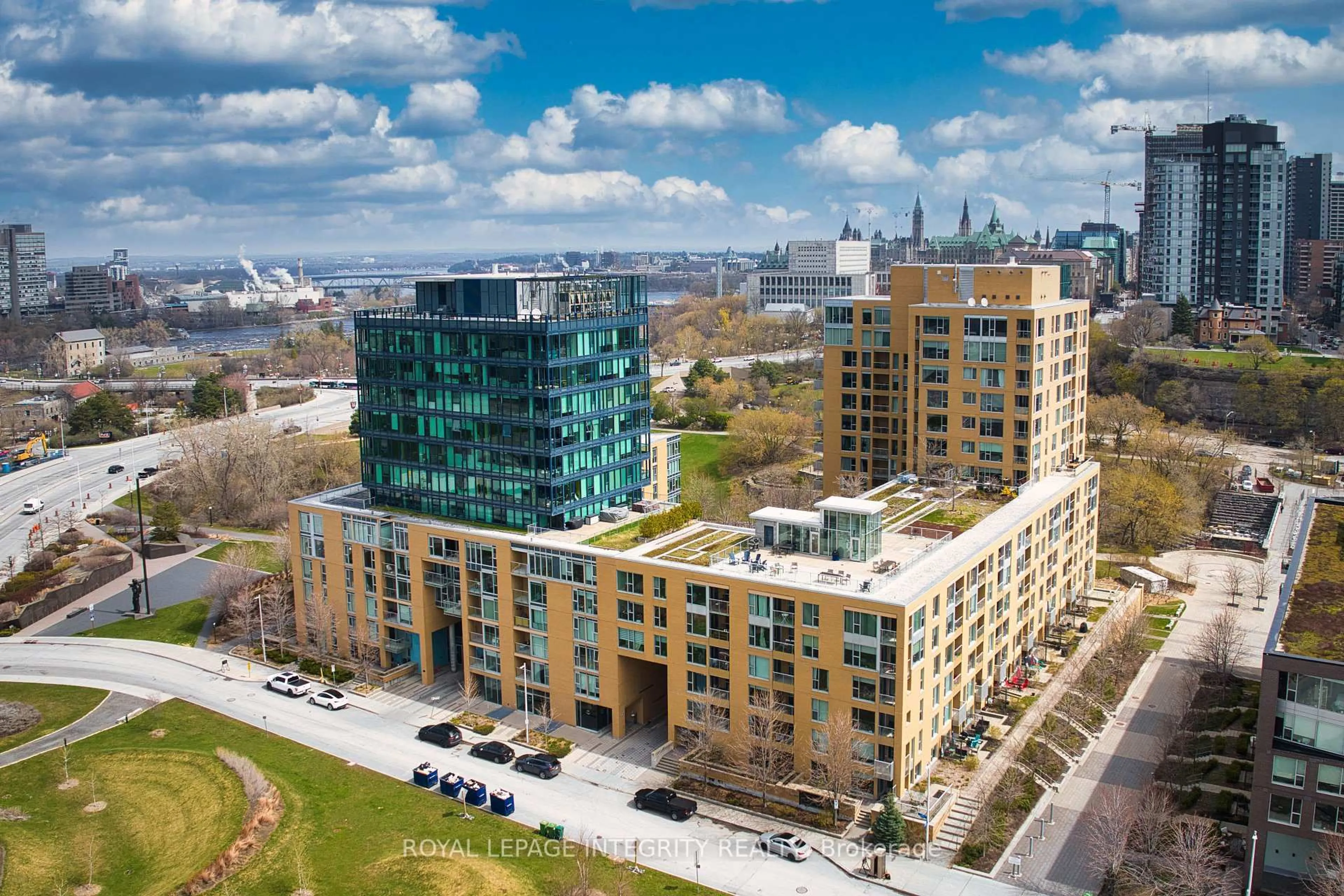 A pic from outside/outdoor area/front of a property/back of a property/a pic from drone, city buildings view from balcony for 250 Lett St #206, Ottawa Ontario K1R 0A8