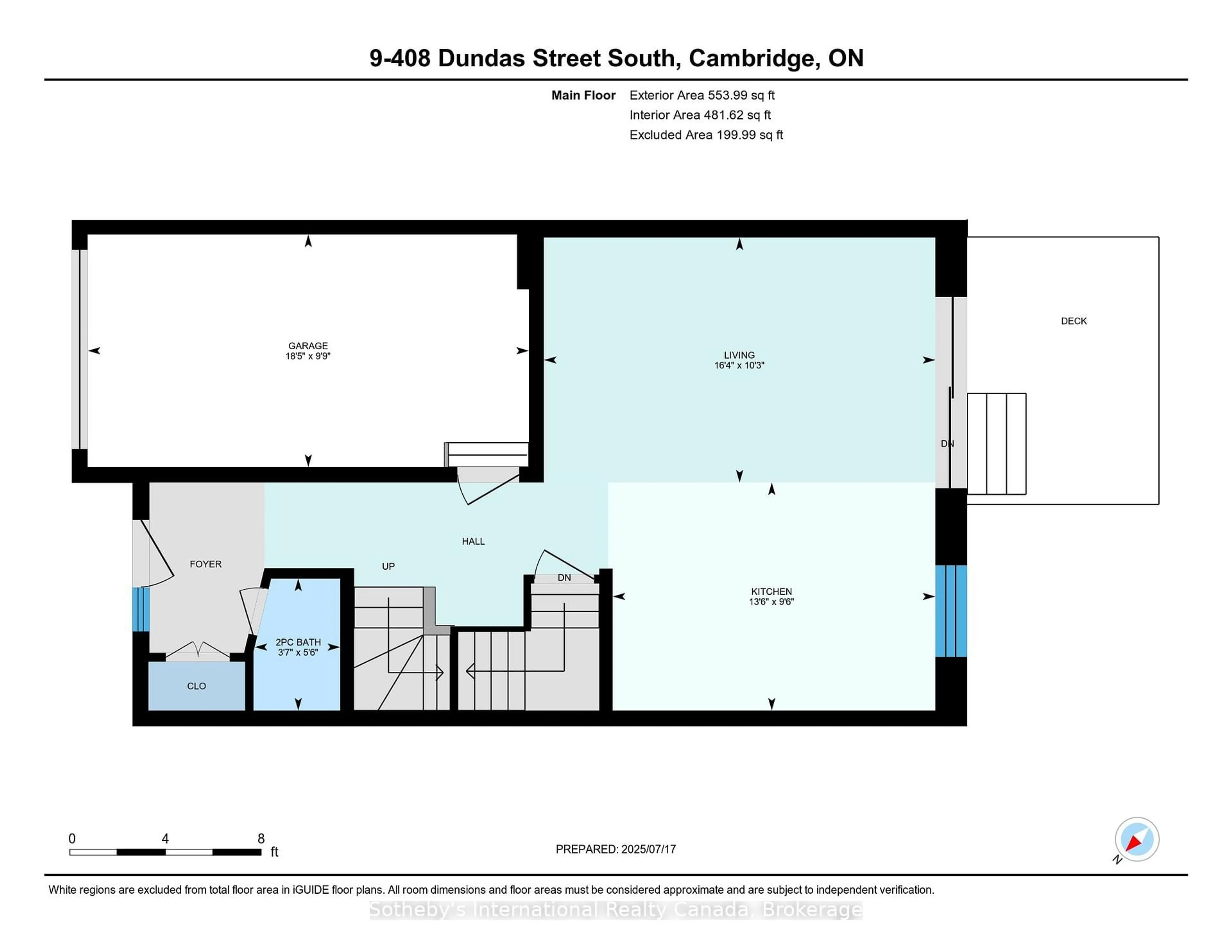 Floor plan for 416 Dundas St #9, Cambridge Ontario N1R 8H7