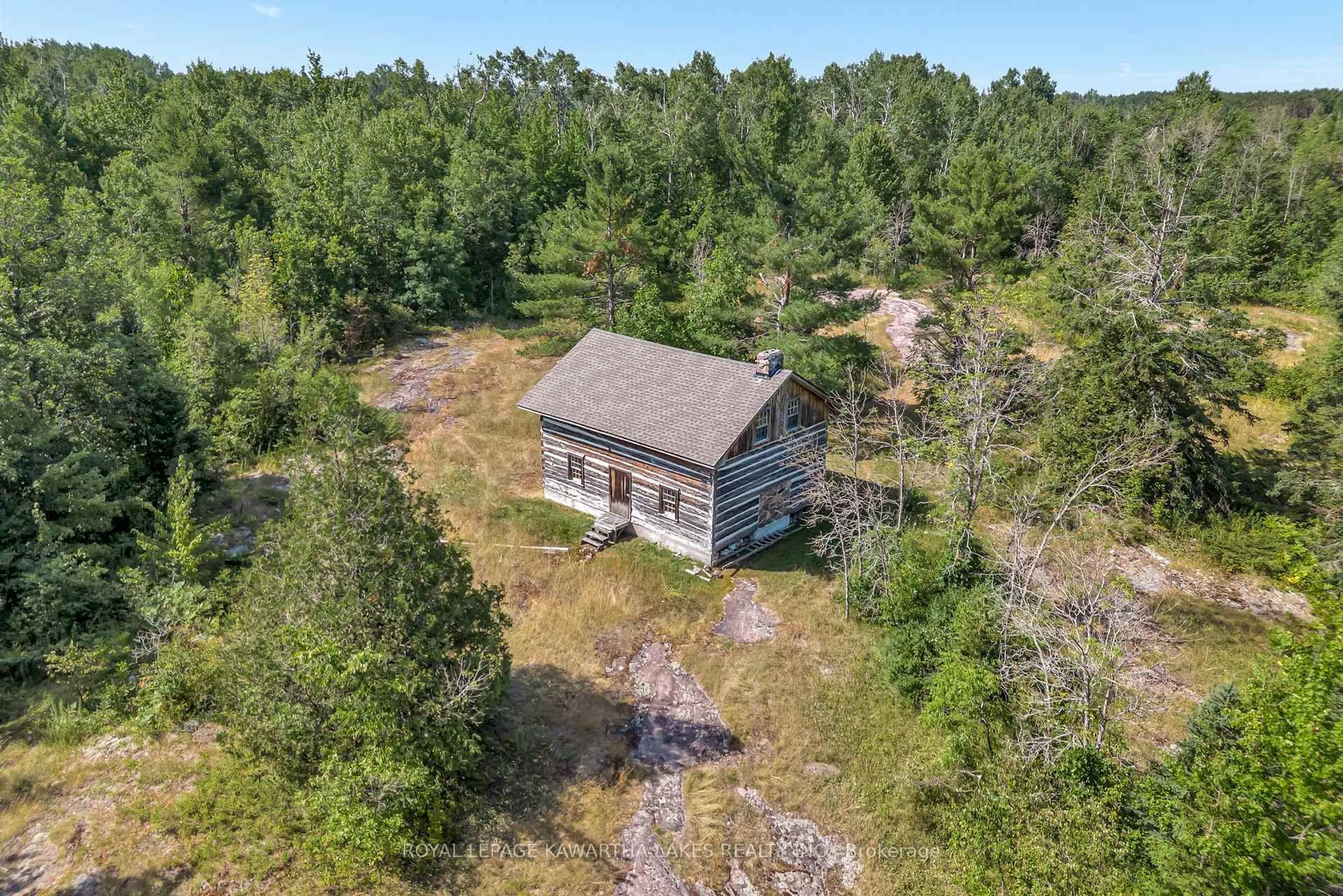A pic from outside/outdoor area/front of a property/back of a property/a pic from drone, forest/trees view for 48 Mackenzie Rd, Kawartha Lakes Ontario K0M 2B0