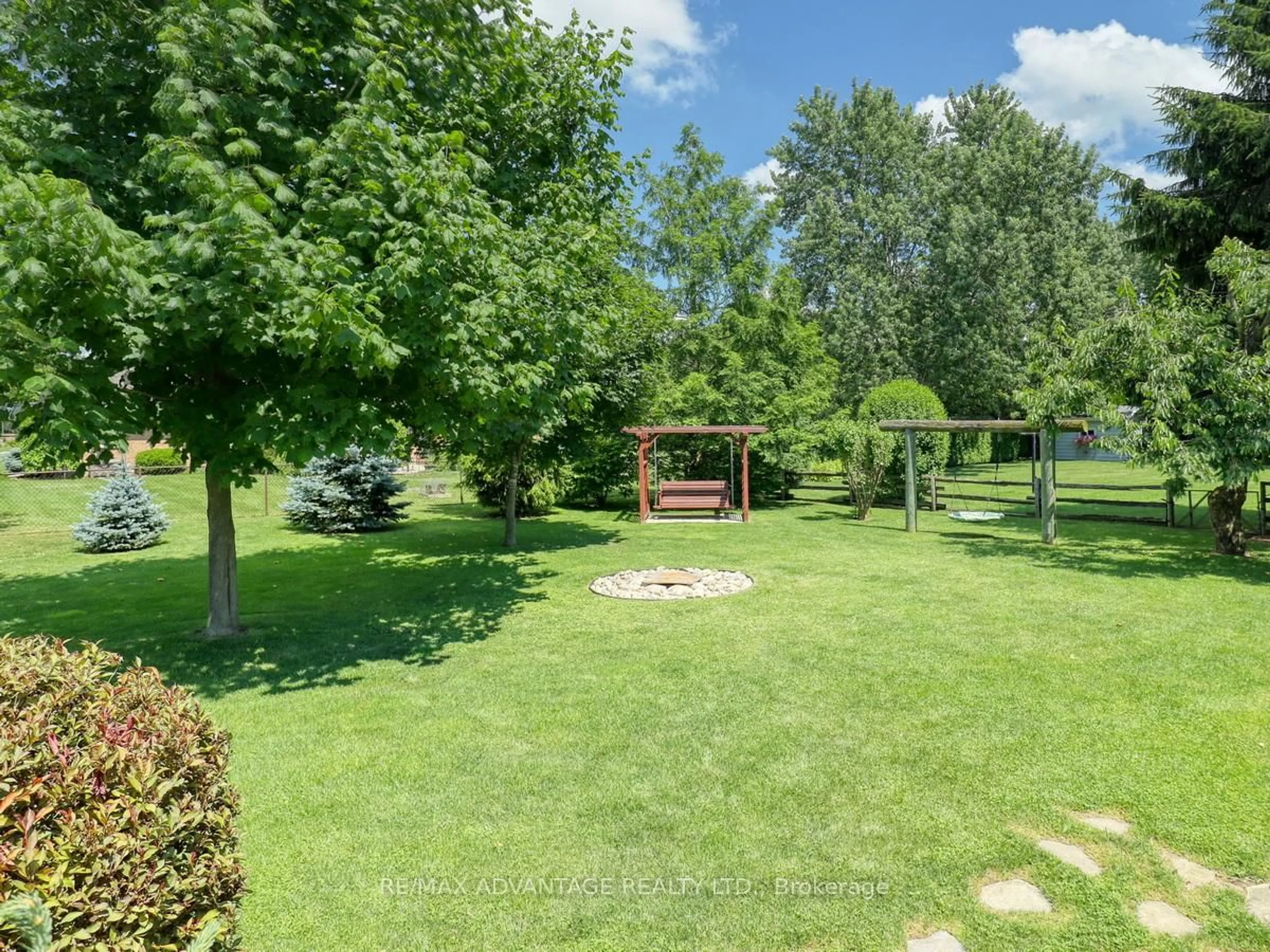 A pic from outside/outdoor area/front of a property/back of a property/a pic from drone, forest/trees view for 8 East Williams St, North Middlesex Ontario N0M 1A0