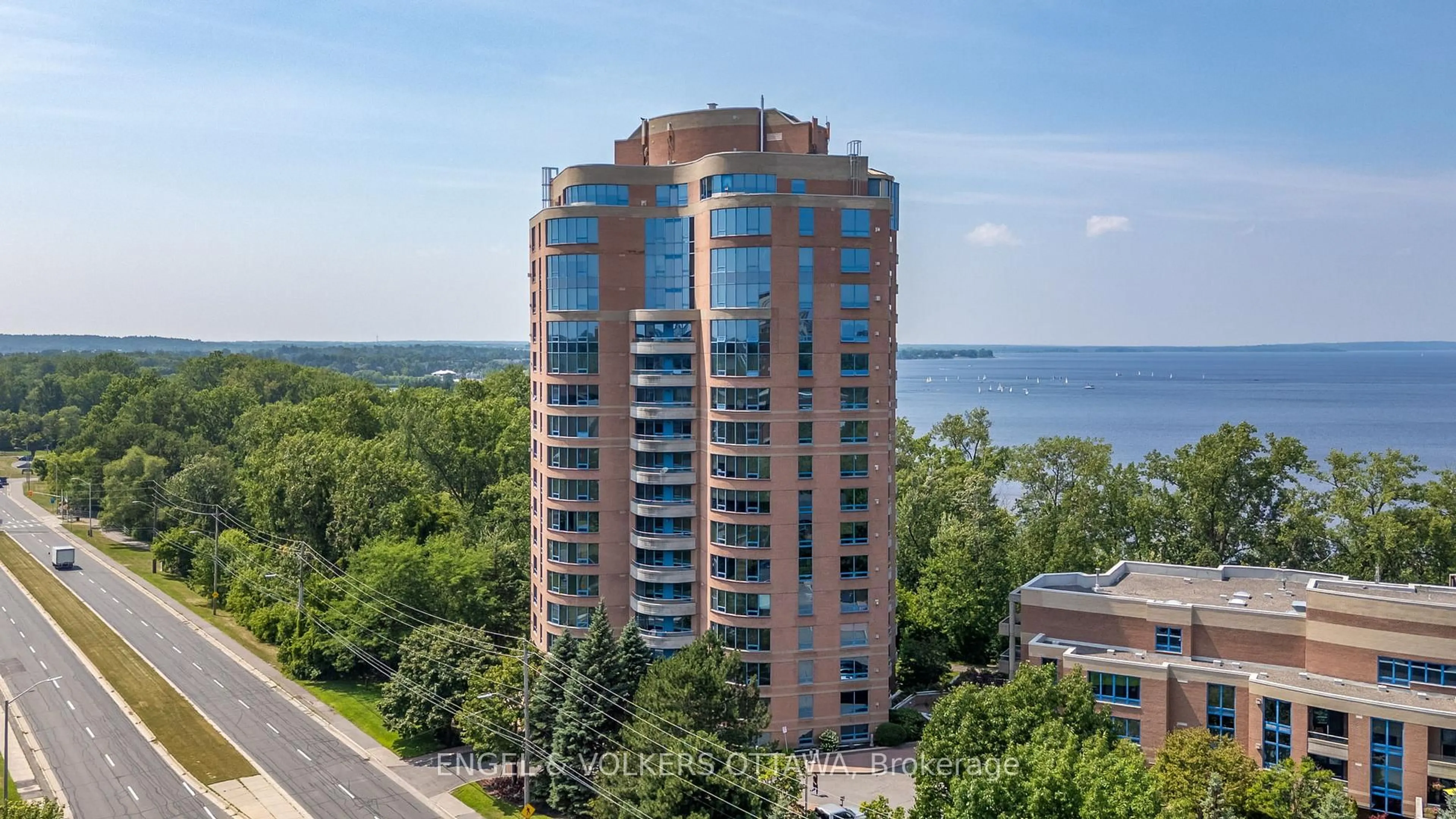 A pic from outside/outdoor area/front of a property/back of a property/a pic from drone, water/lake/river/ocean view for 3105 Carling Ave #305, Ottawa Ontario K2H 5A6