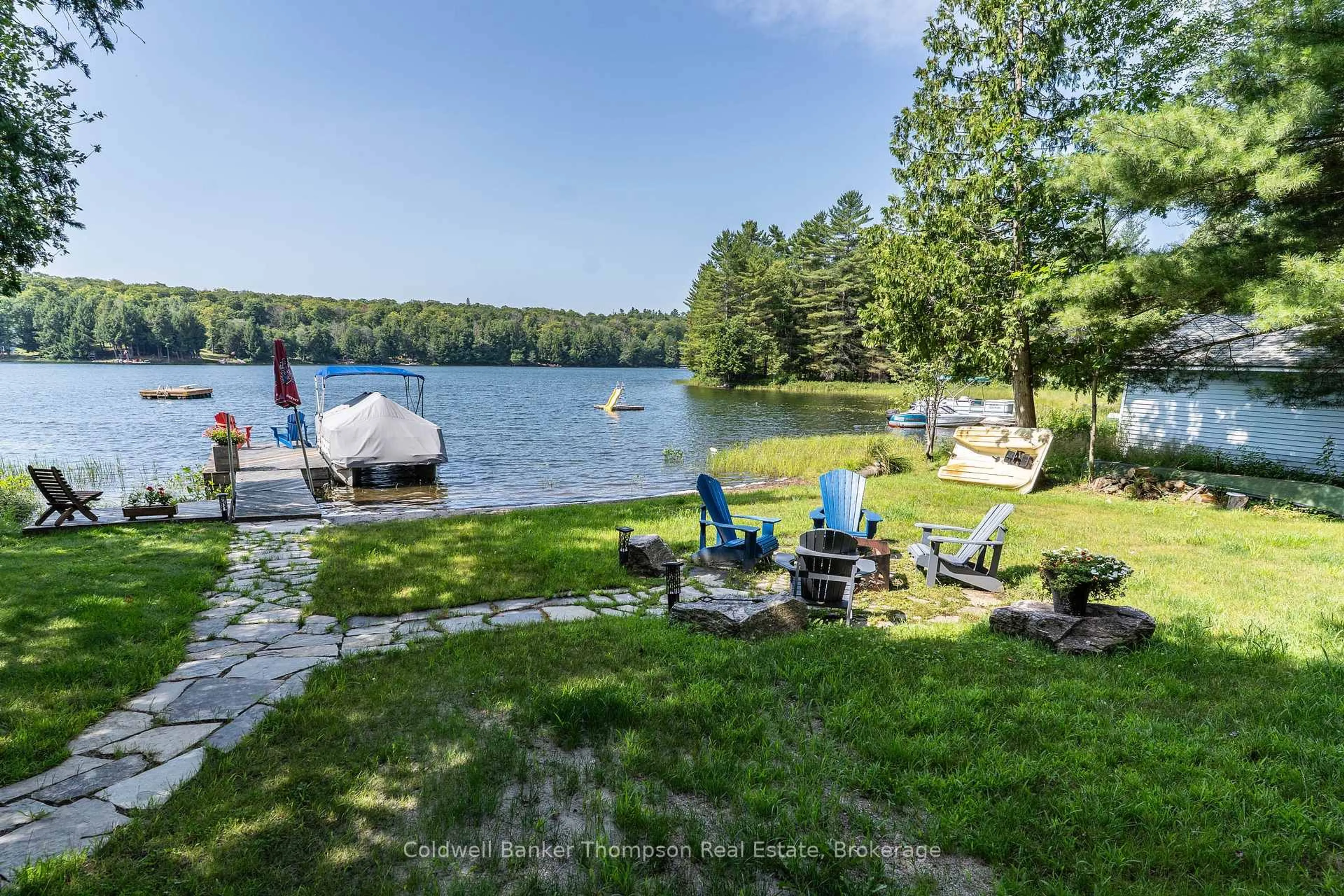 Patio, water/lake/river/ocean view for 594 Silver Lake Rd, Magnetawan Ontario P0A 1P0