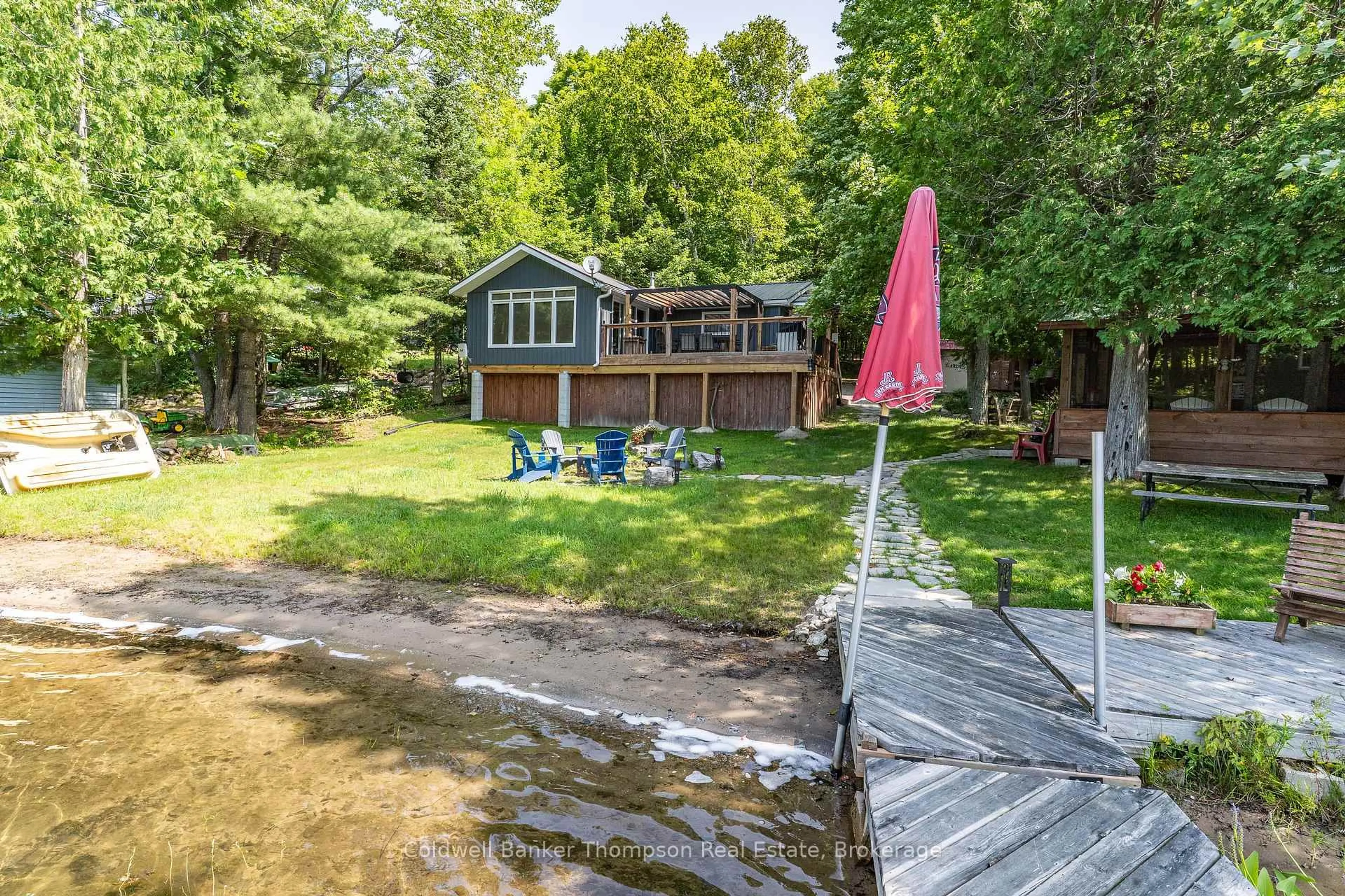 Patio, water/lake/river/ocean view for 594 Silver Lake Rd, Magnetawan Ontario P0A 1P0