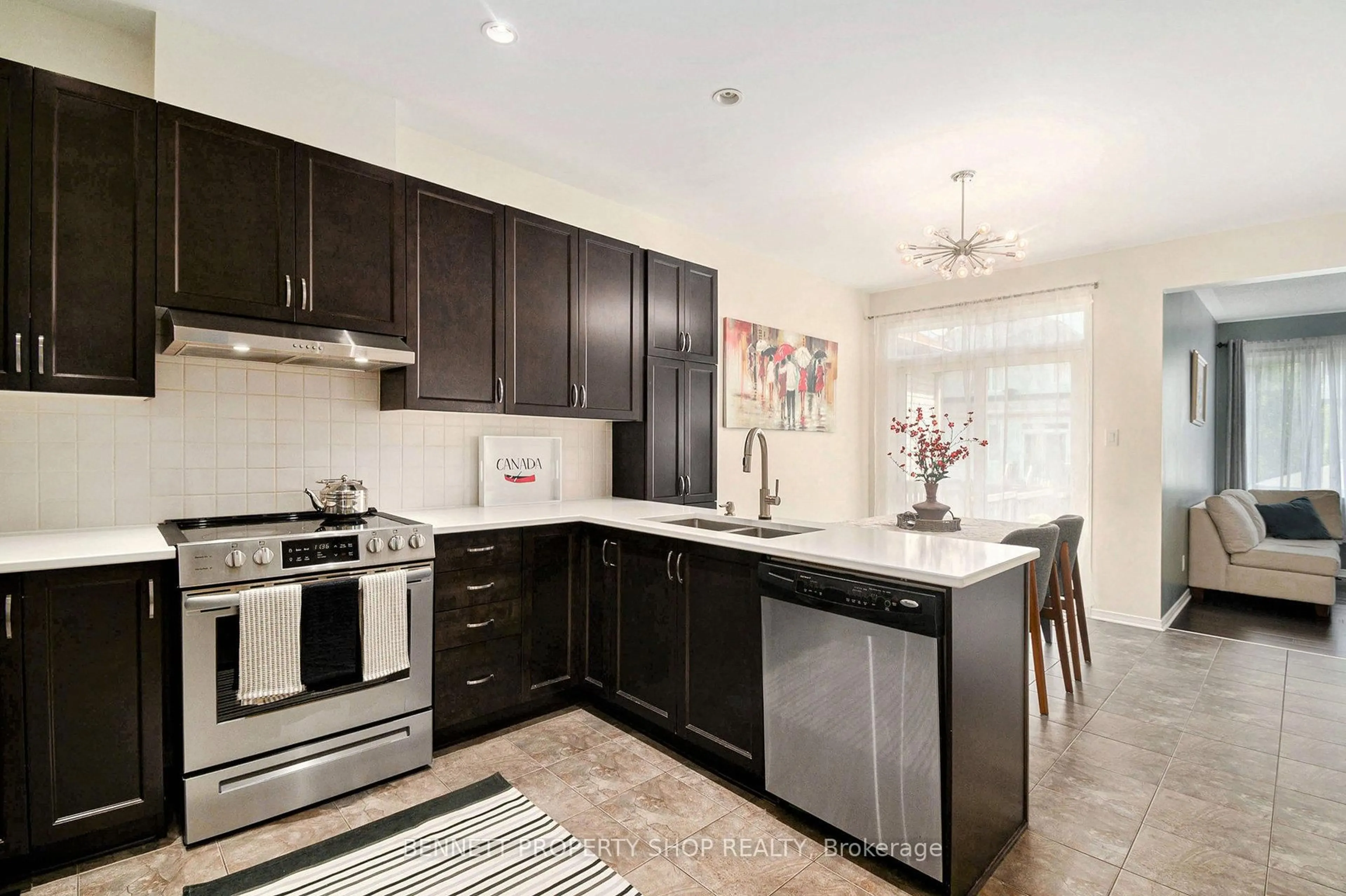 Open concept kitchen, ceramic/tile floor for 295 Harthill Way, Ottawa Ontario K2J 0P3