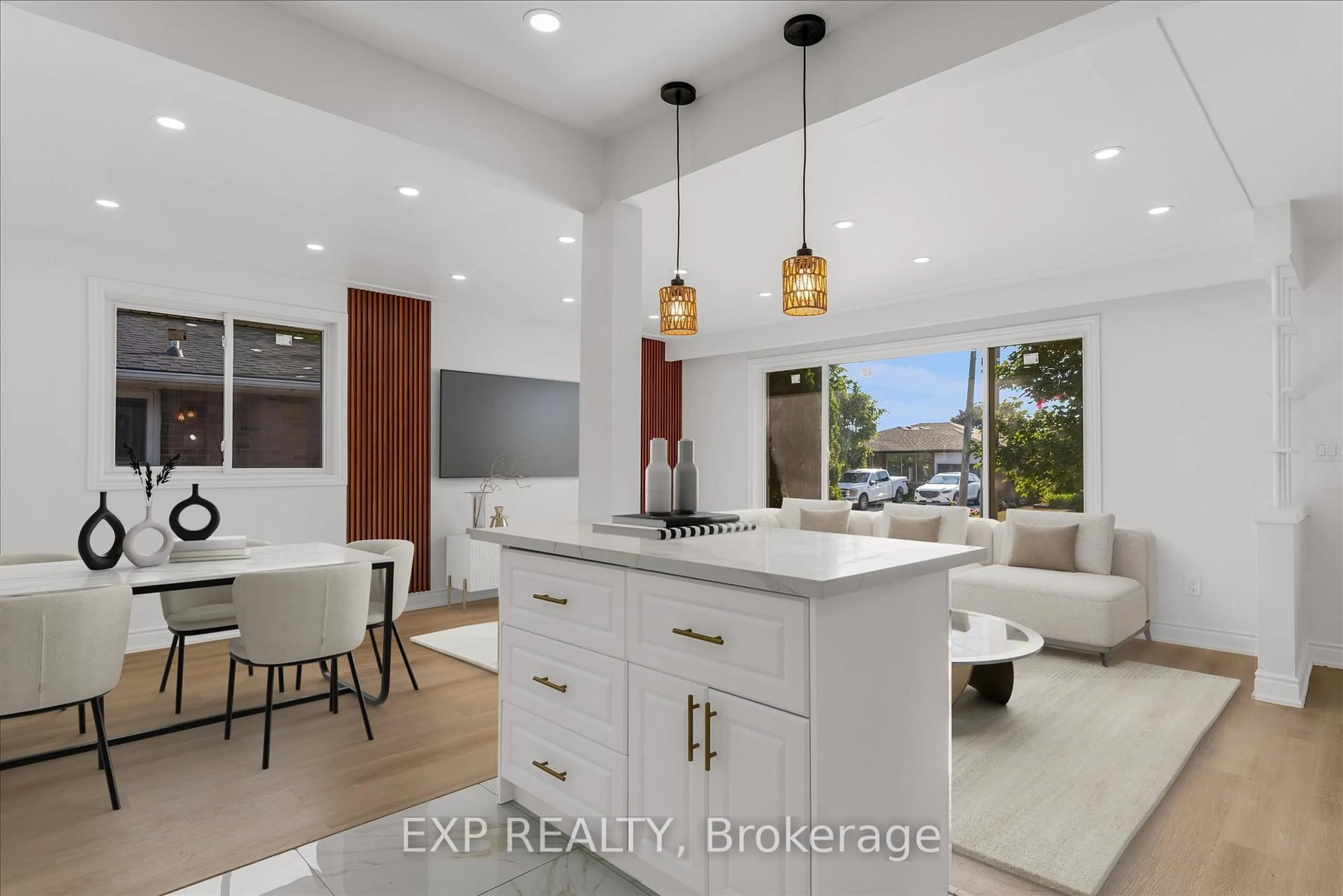 Open concept kitchen, ceramic/tile floor for 56 Moxley Dr, Hamilton Ontario L8T 3Y7