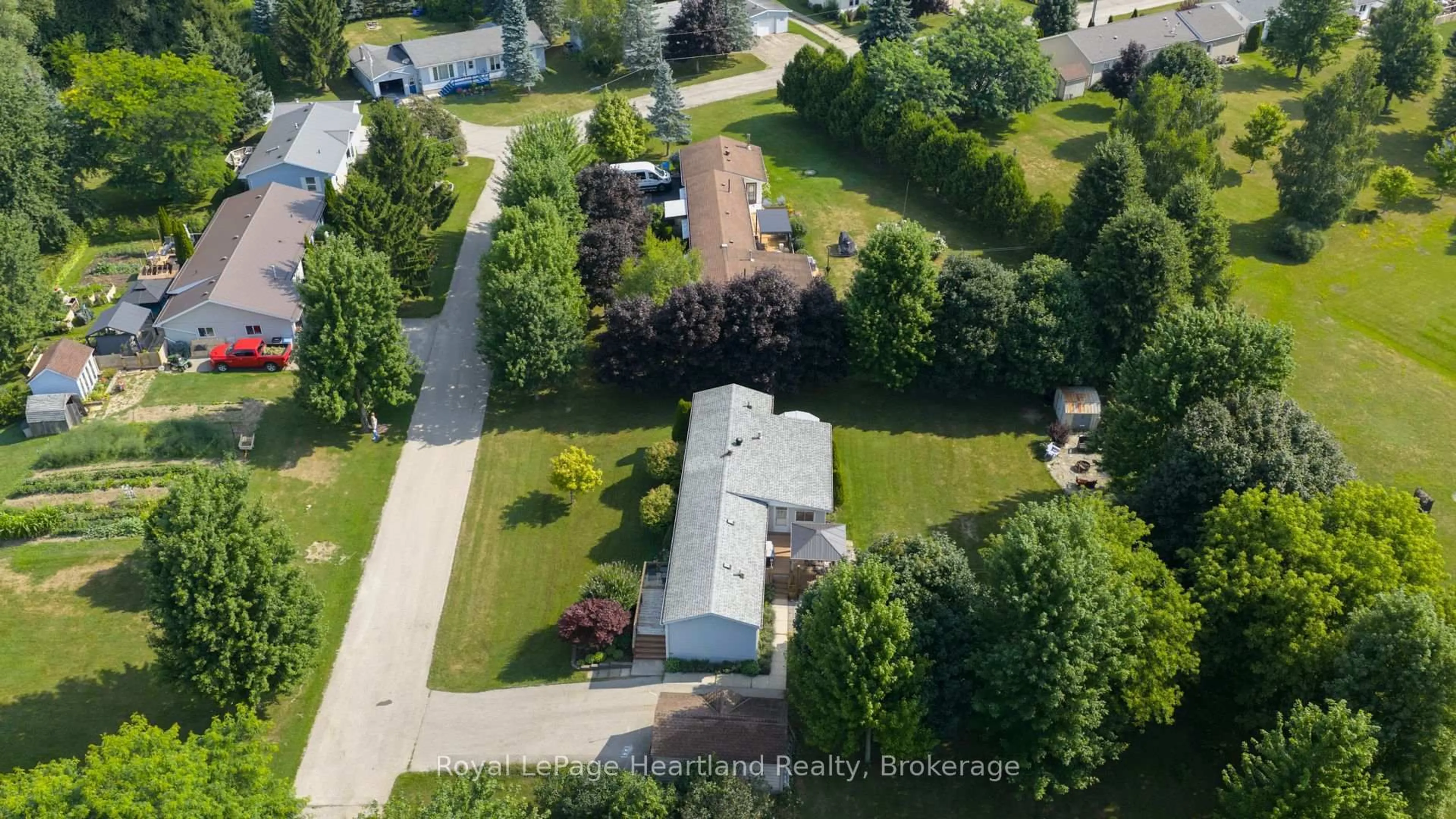 A pic from outside/outdoor area/front of a property/back of a property/a pic from drone, street for 240 Hickory Lane, Perth East Ontario N5A 6S6