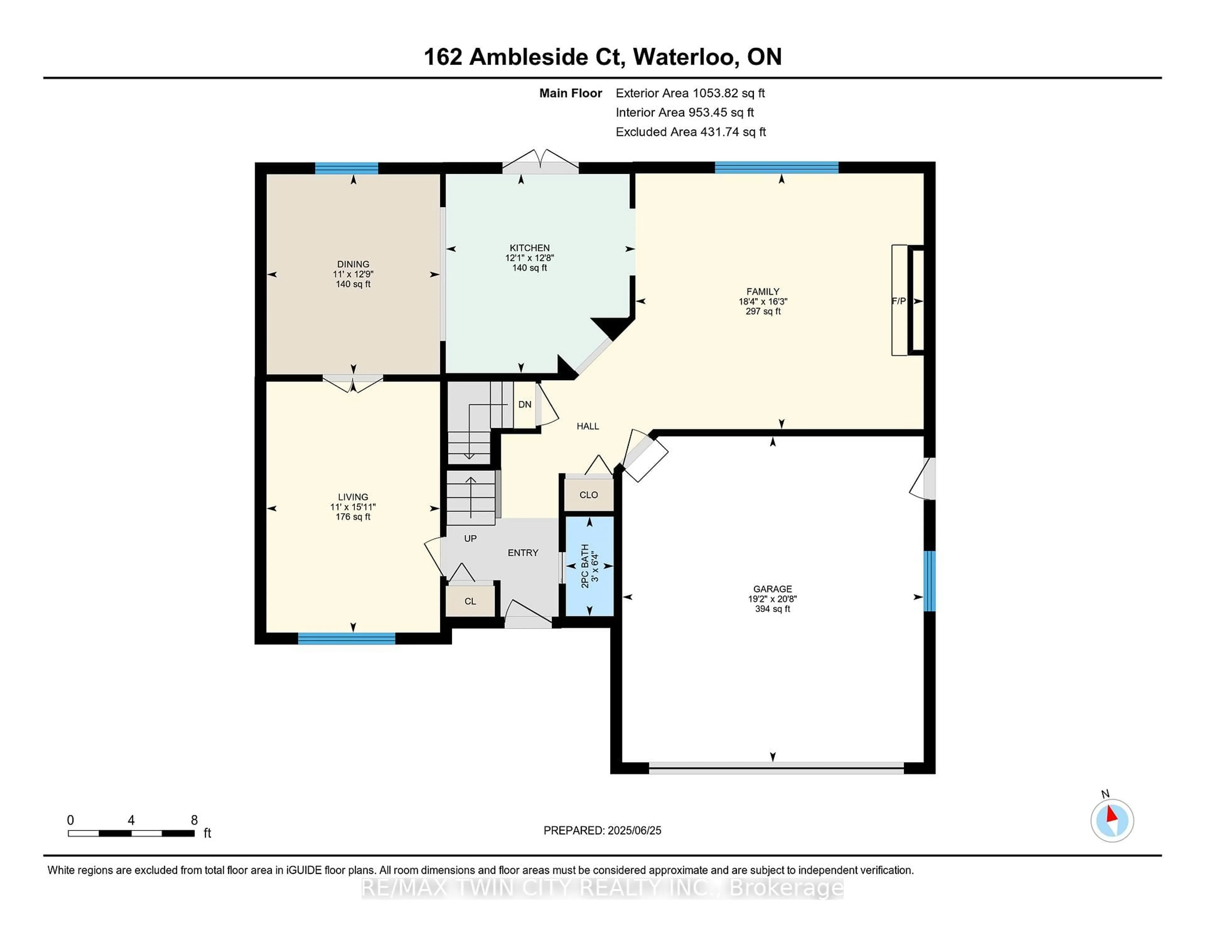 Floor plan for 162 Ambleside Crt, Waterloo Ontario N2K 3E4