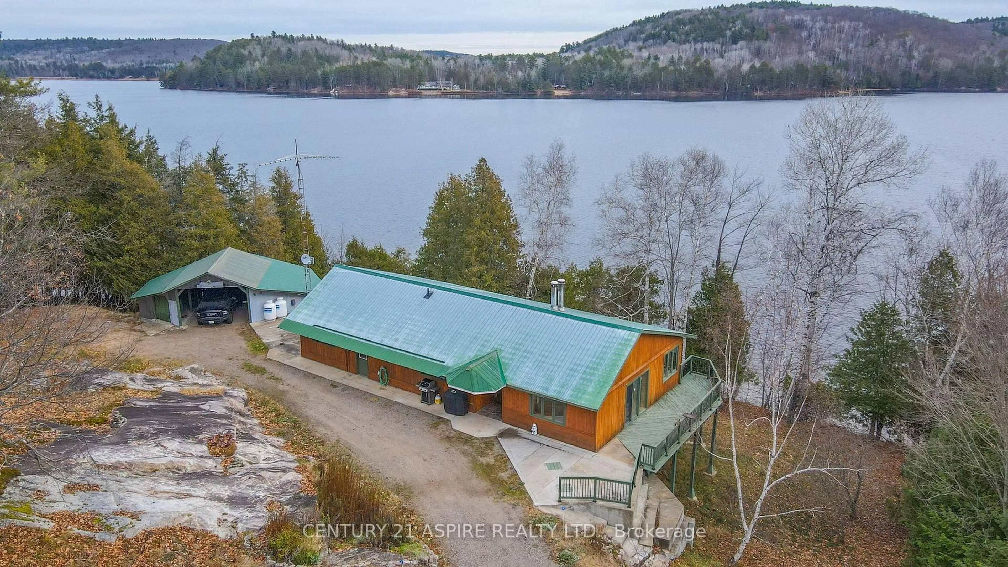 A pic from outside/outdoor area/front of a property/back of a property/a pic from drone, water/lake/river/ocean view for 336 Wiltom Dr, Barry's Bay Ontario K0J 1B0