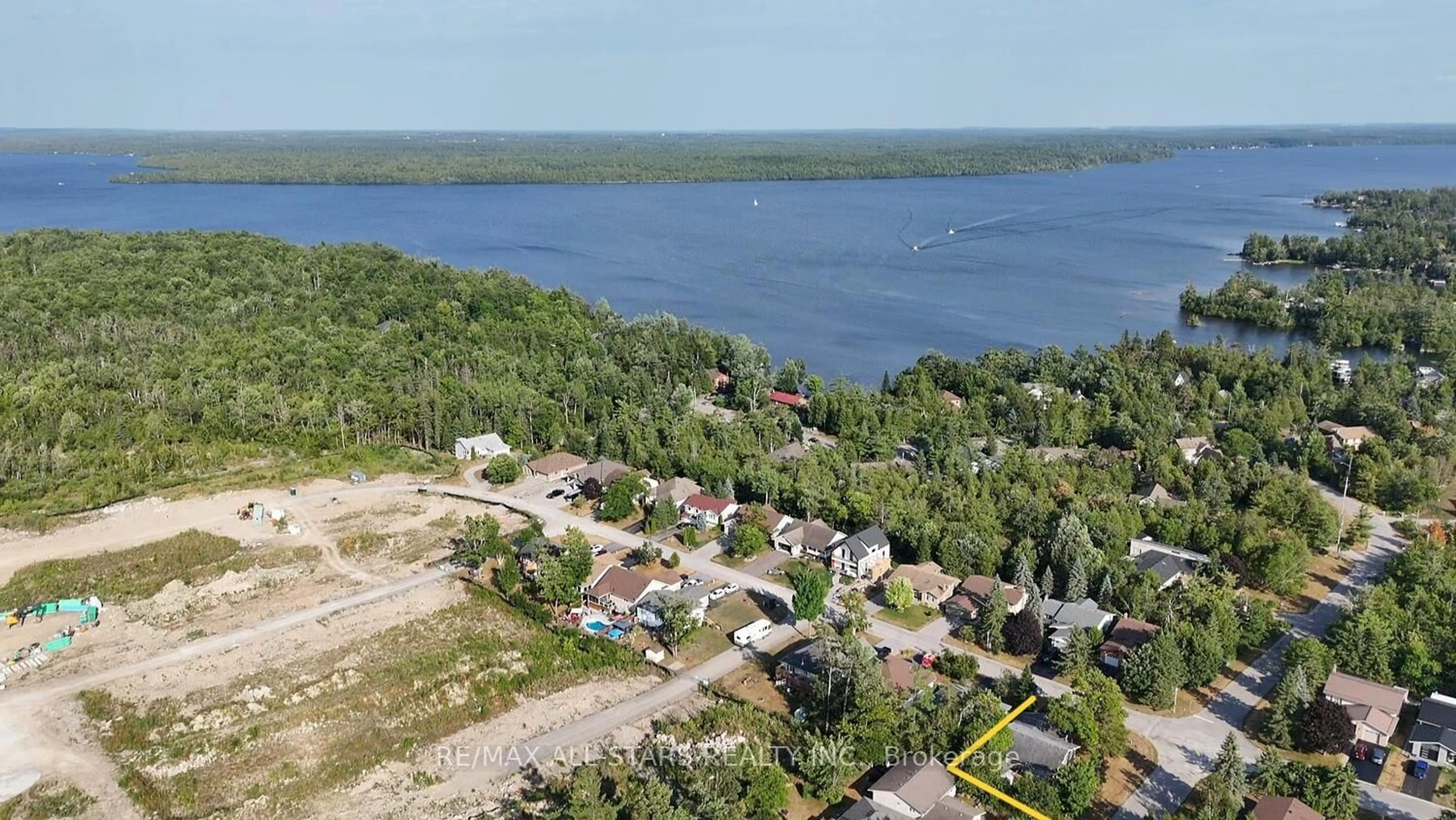 A pic from outside/outdoor area/front of a property/back of a property/a pic from drone, water/lake/river/ocean view for 47 Cedartree Lane, Kawartha Lakes Ontario K0M 1A0