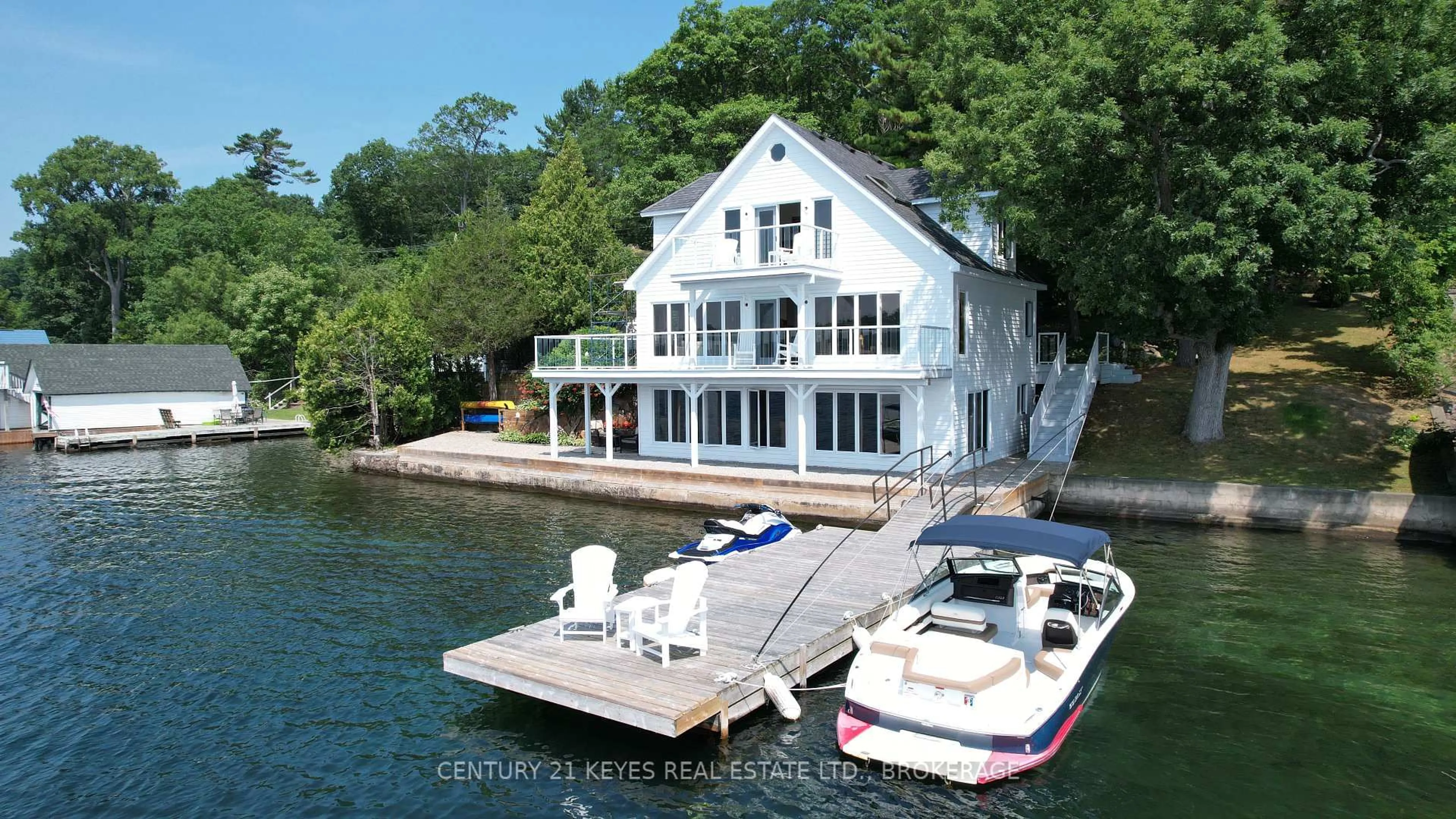 A pic from outside/outdoor area/front of a property/back of a property/a pic from drone, water/lake/river/ocean view for 207 Ivy Lea Rd, Leeds and the Thousand Islands Ontario K0E 1L0