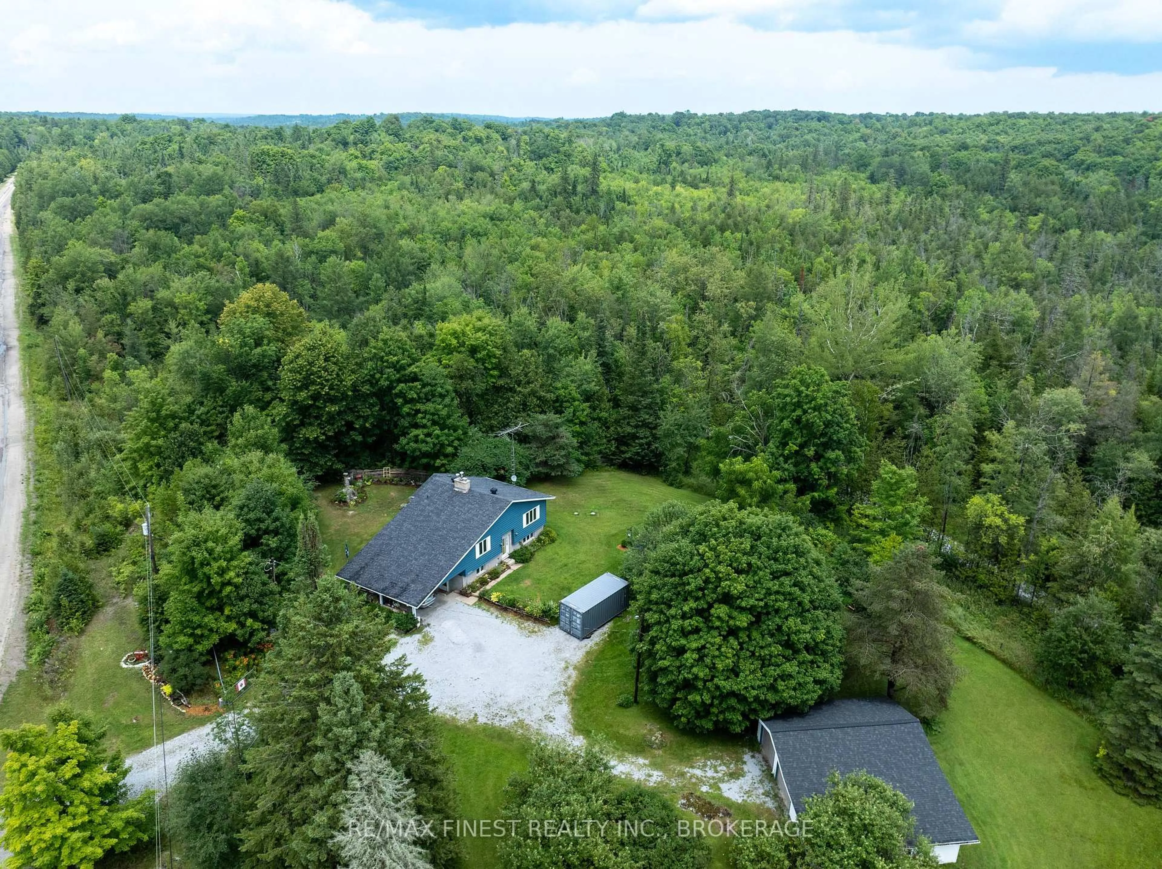 A pic from outside/outdoor area/front of a property/back of a property/a pic from drone, forest/trees view for 15913 Road 509, Clarendon Station Ontario K0H 1J0