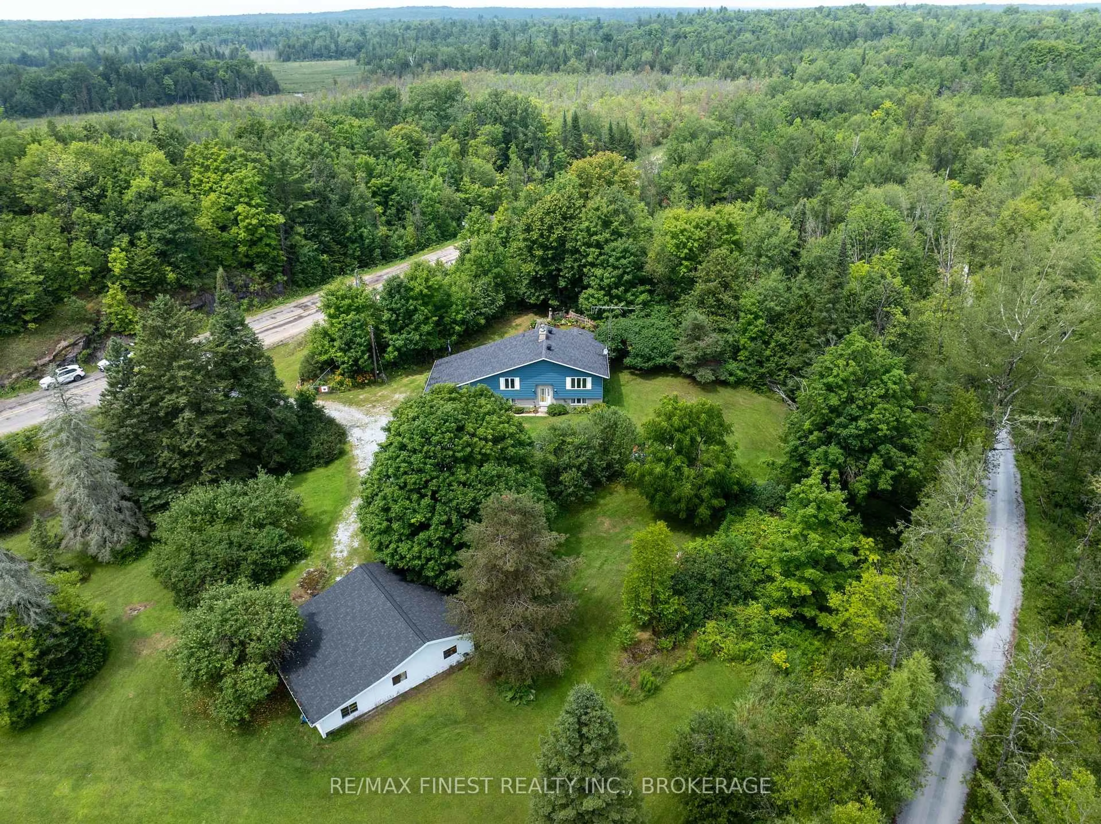 A pic from outside/outdoor area/front of a property/back of a property/a pic from drone, forest/trees view for 15913 Road 509, Clarendon Station Ontario K0H 1J0