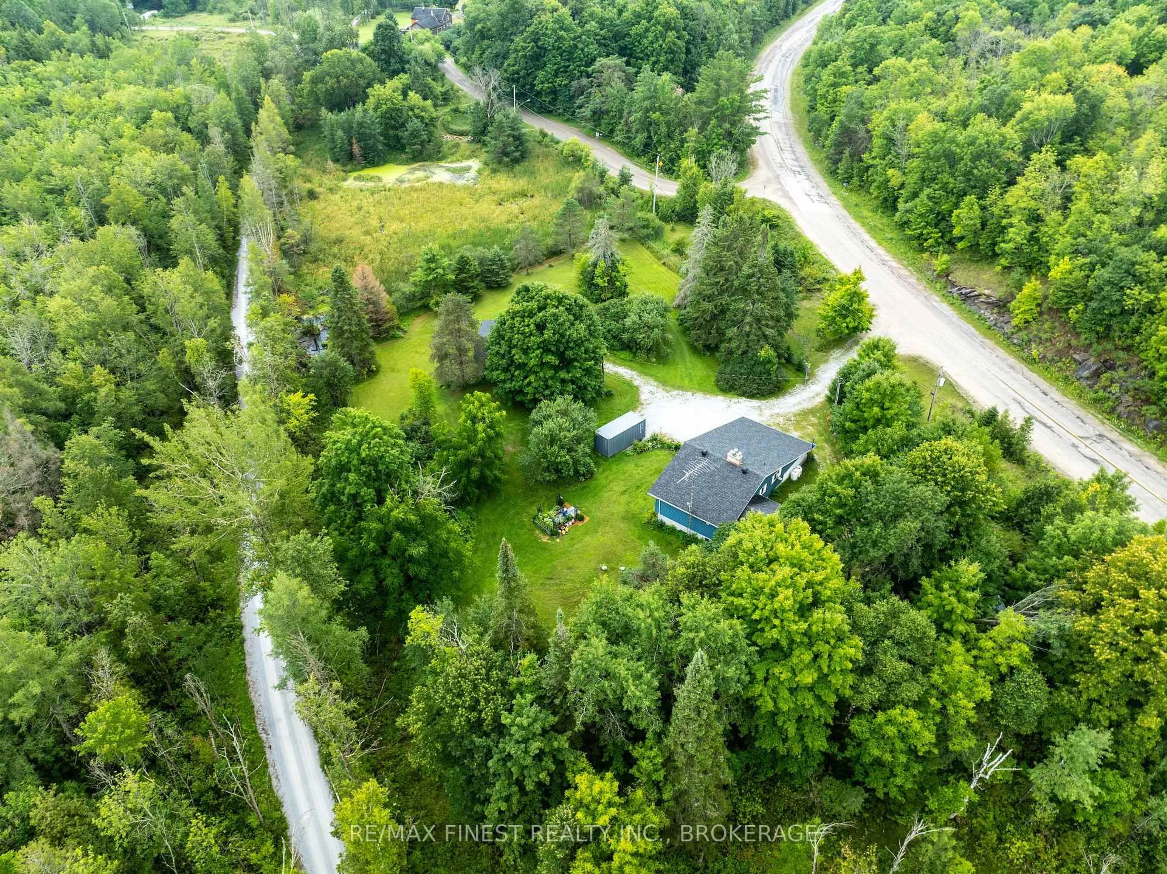 A pic from outside/outdoor area/front of a property/back of a property/a pic from drone, forest/trees view for 15913 Road 509, Clarendon Station Ontario K0H 1J0