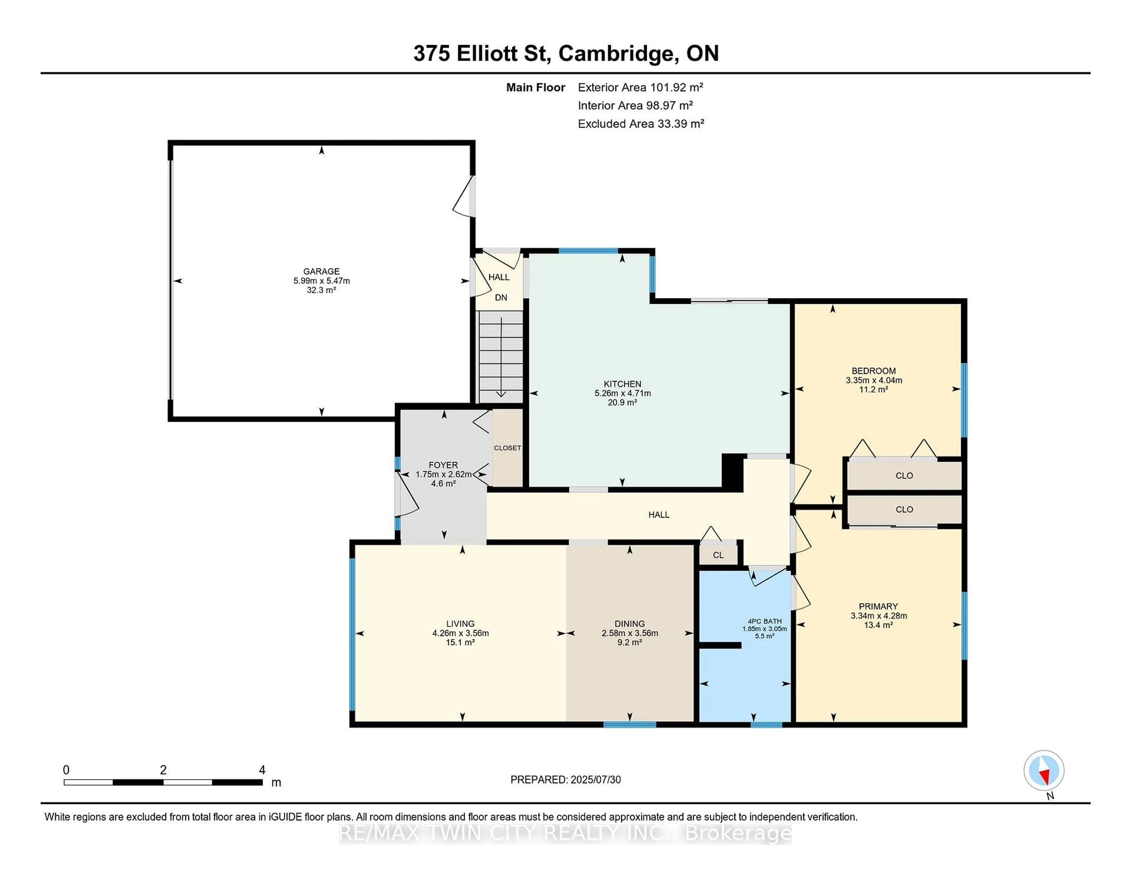 Floor plan for 375 Elliott St, Cambridge Ontario N1R 2L6