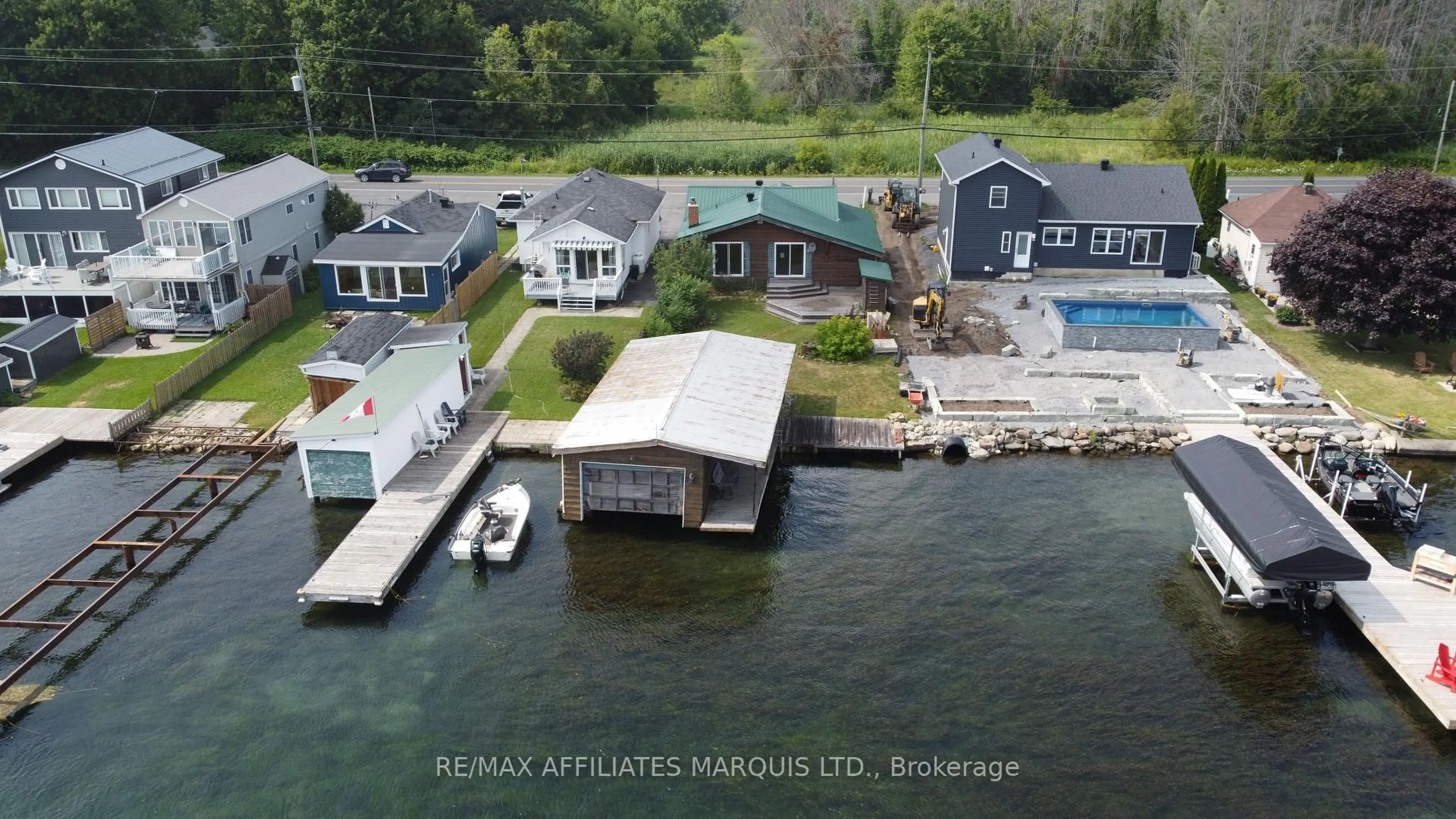 A pic from outside/outdoor area/front of a property/back of a property/a pic from drone, water/lake/river/ocean view for 18992 County Rd 2 Rd, South Glengarry Ontario K6H 5R5